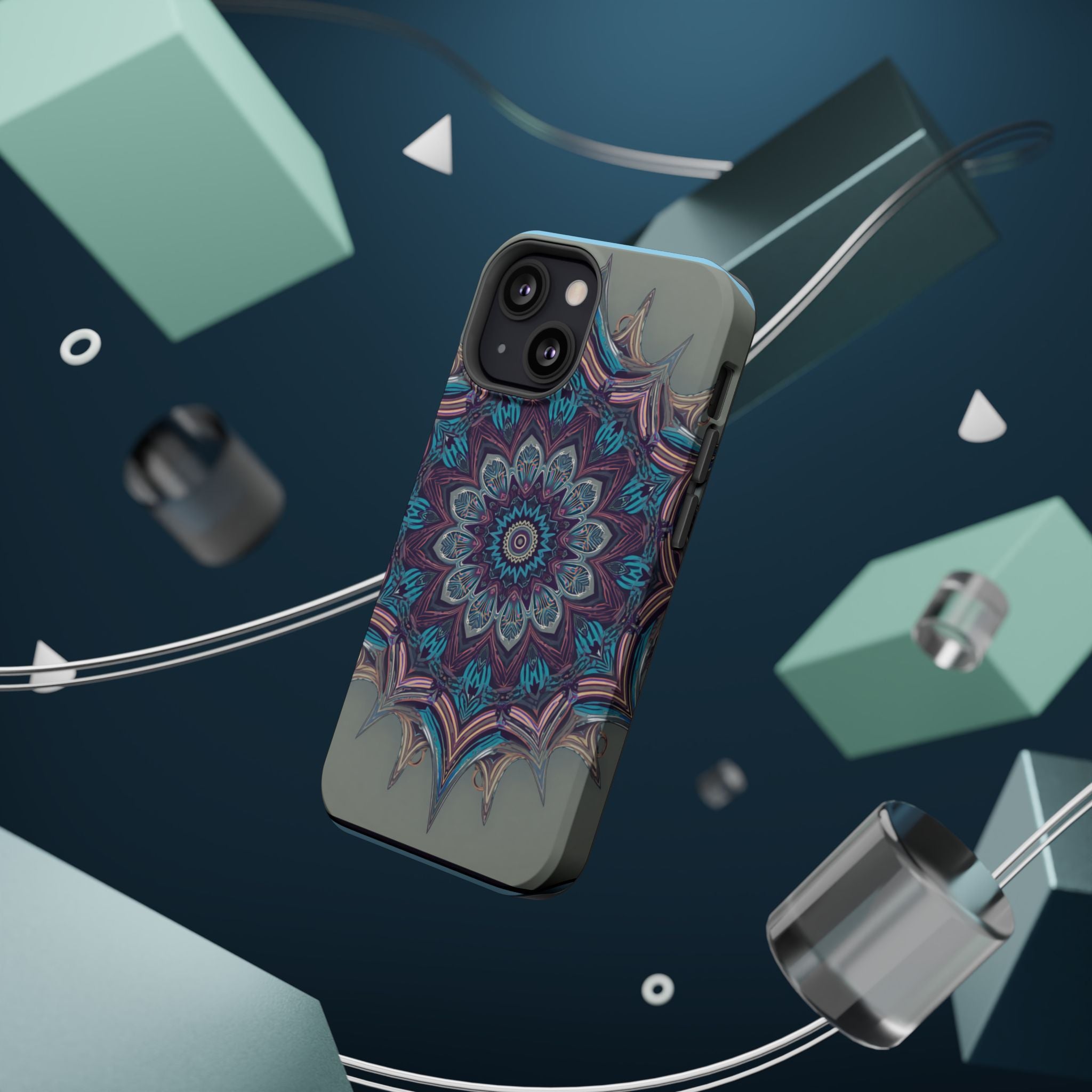 Phone Case — Blue Purple Mandala Magnetic Impact-Resistant Case