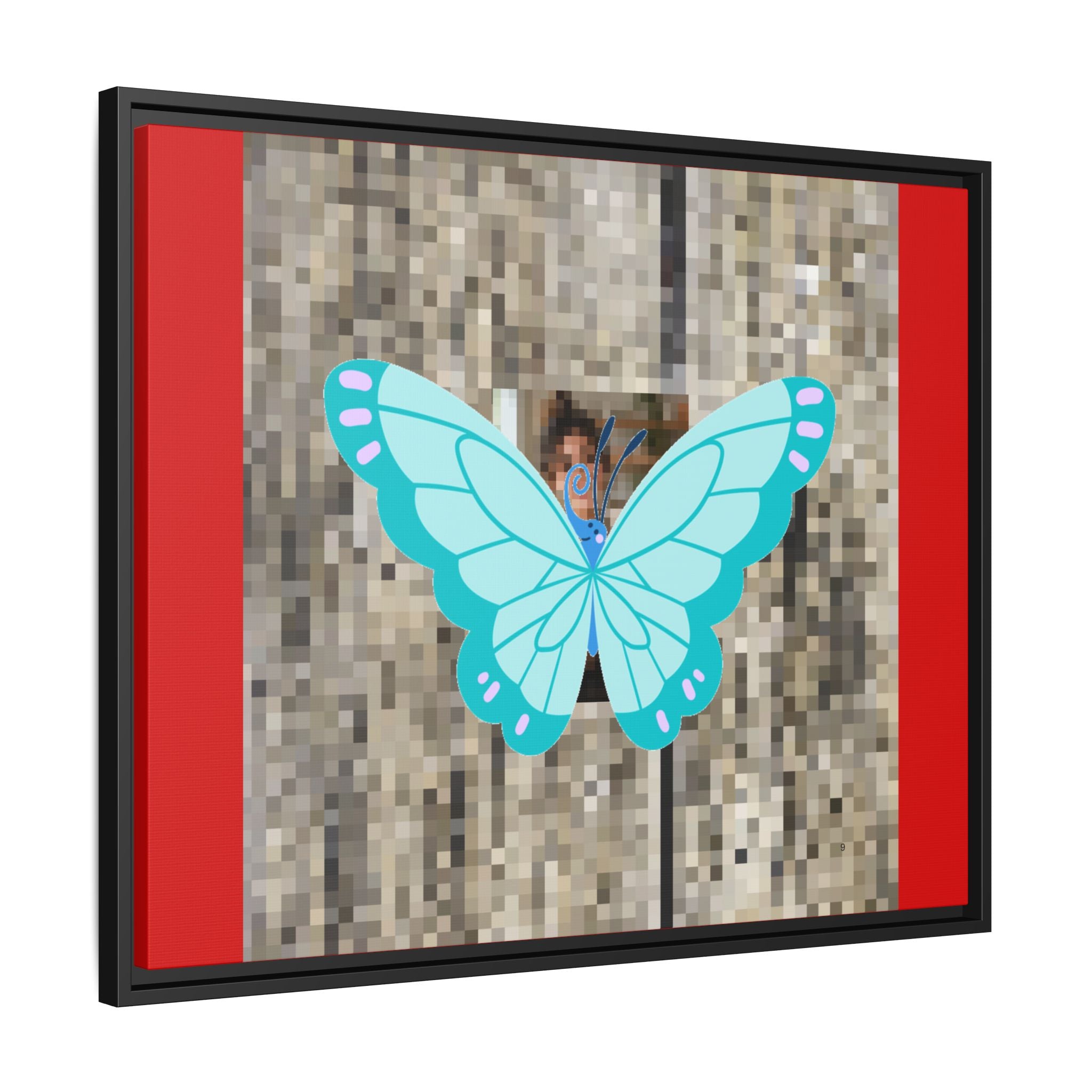 Blue Butterfly Framed Canvas