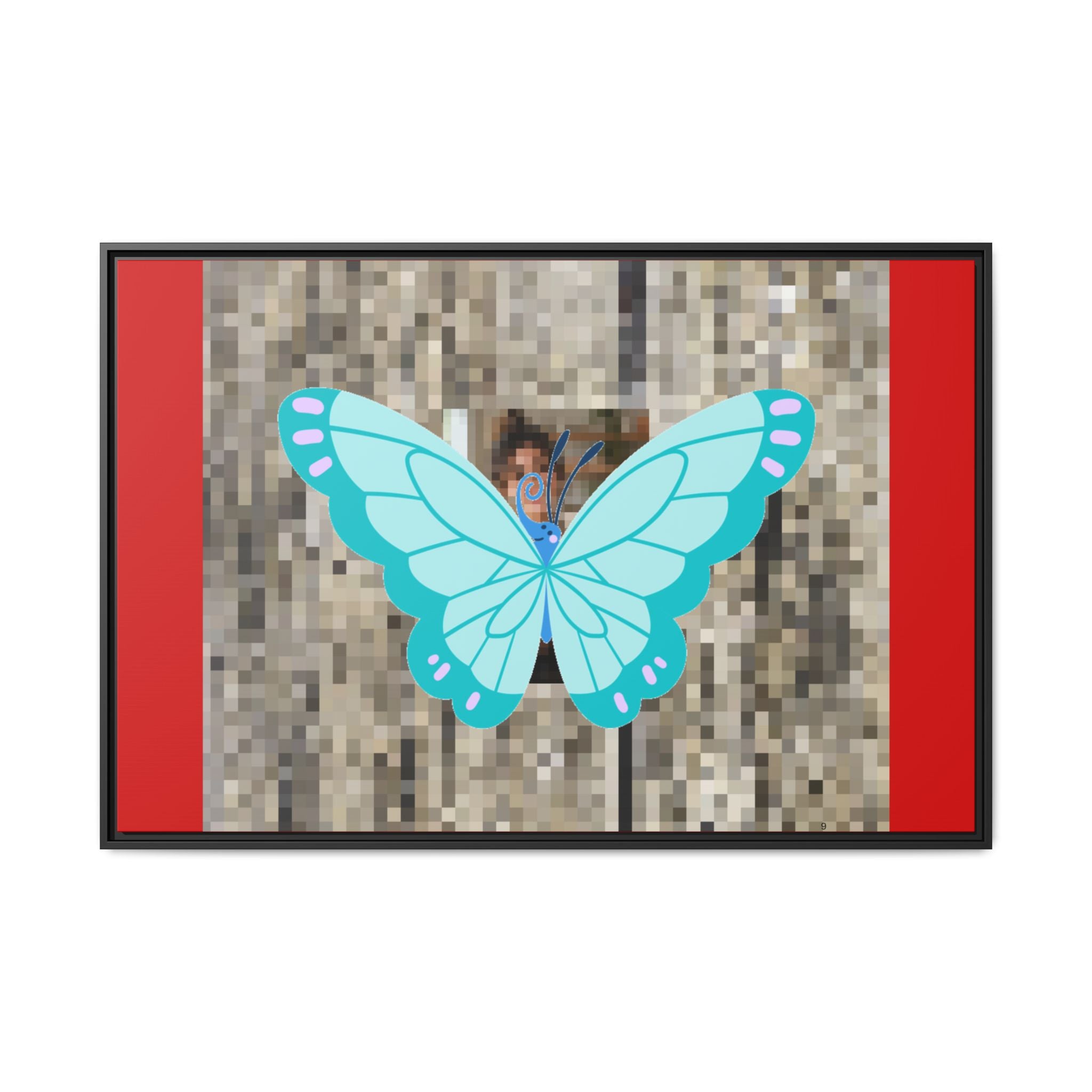 Blue Butterfly Framed Canvas Art — matte multi-color wall print, gallery view 12, NovaStyle