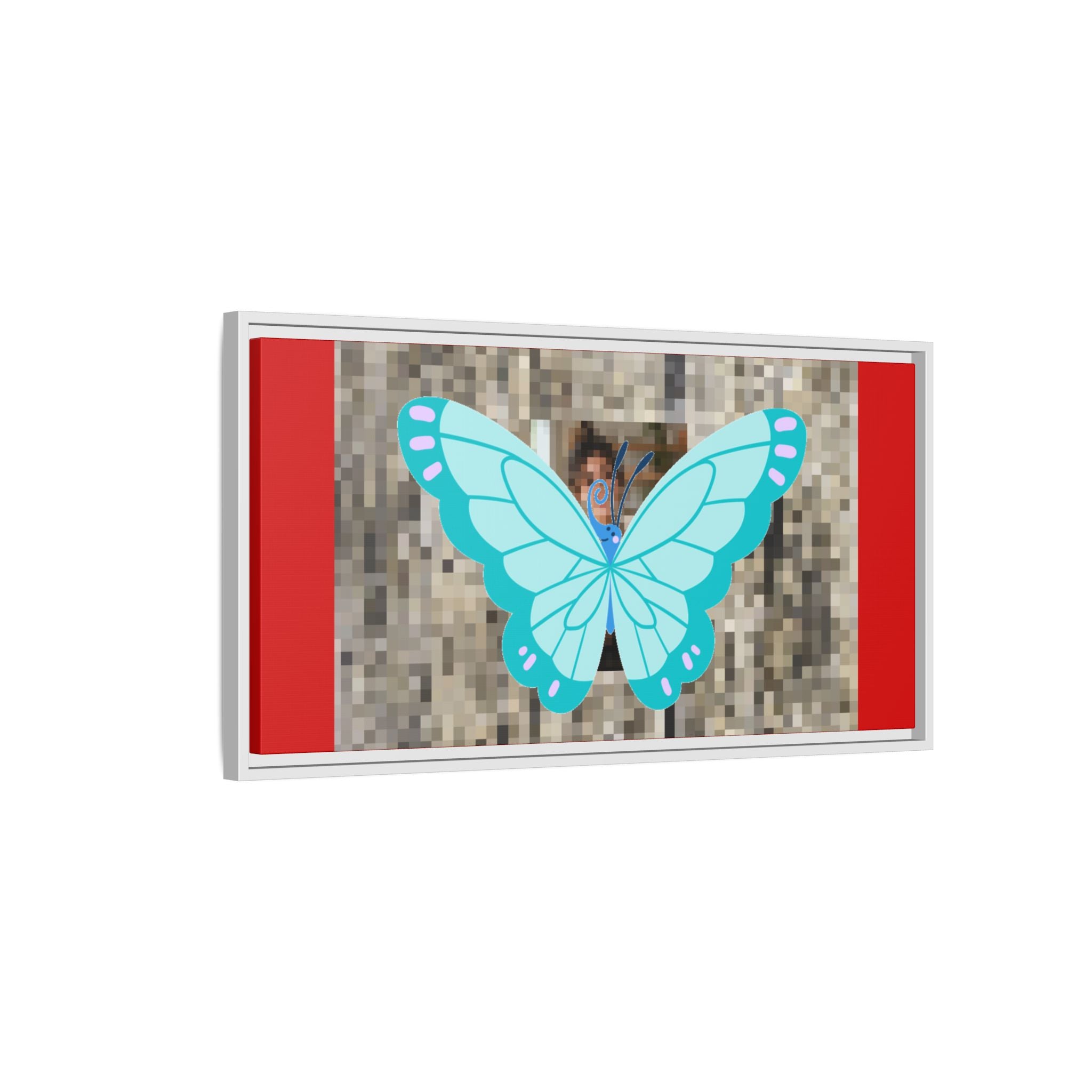 Blue Butterfly Framed Canvas