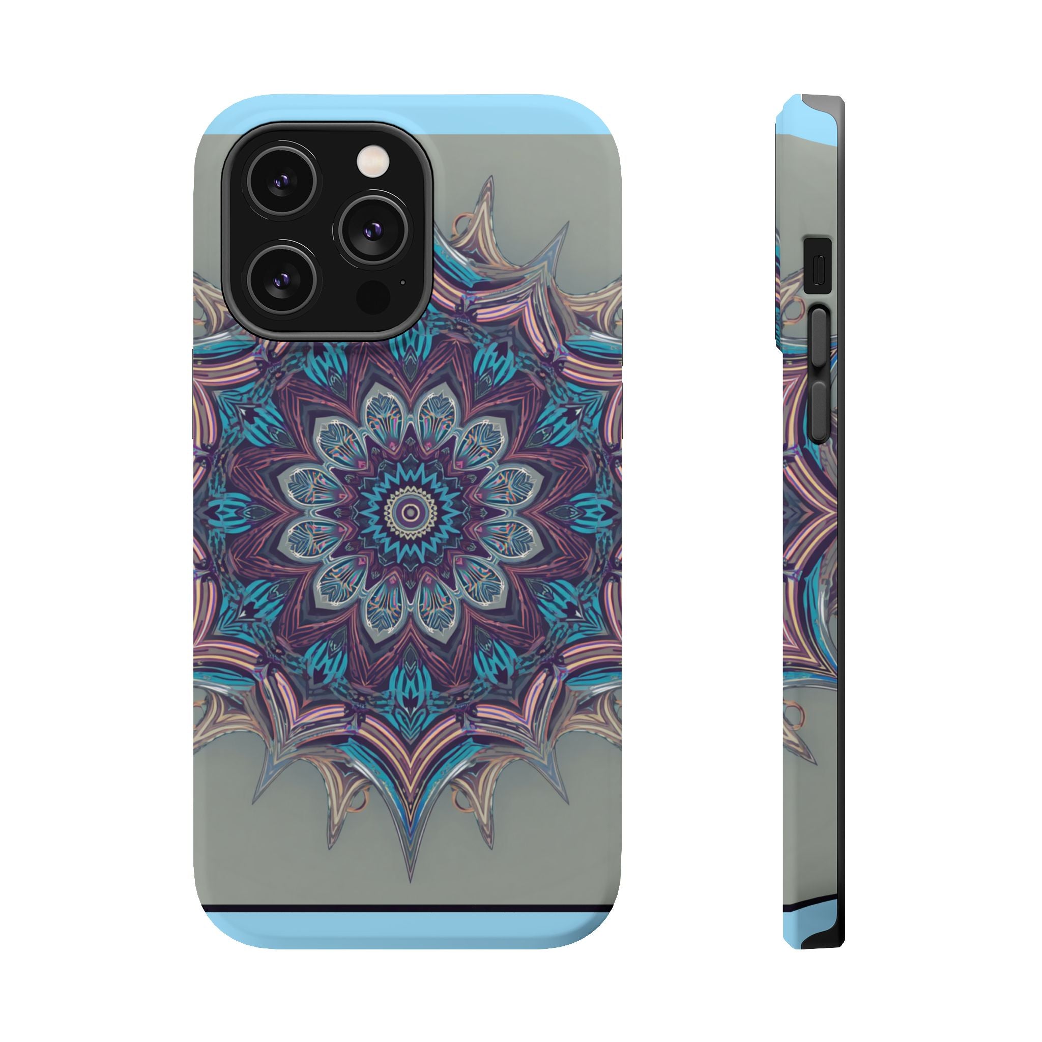 Phone Case — Blue Purple Mandala Magnetic Impact-Resistant Case