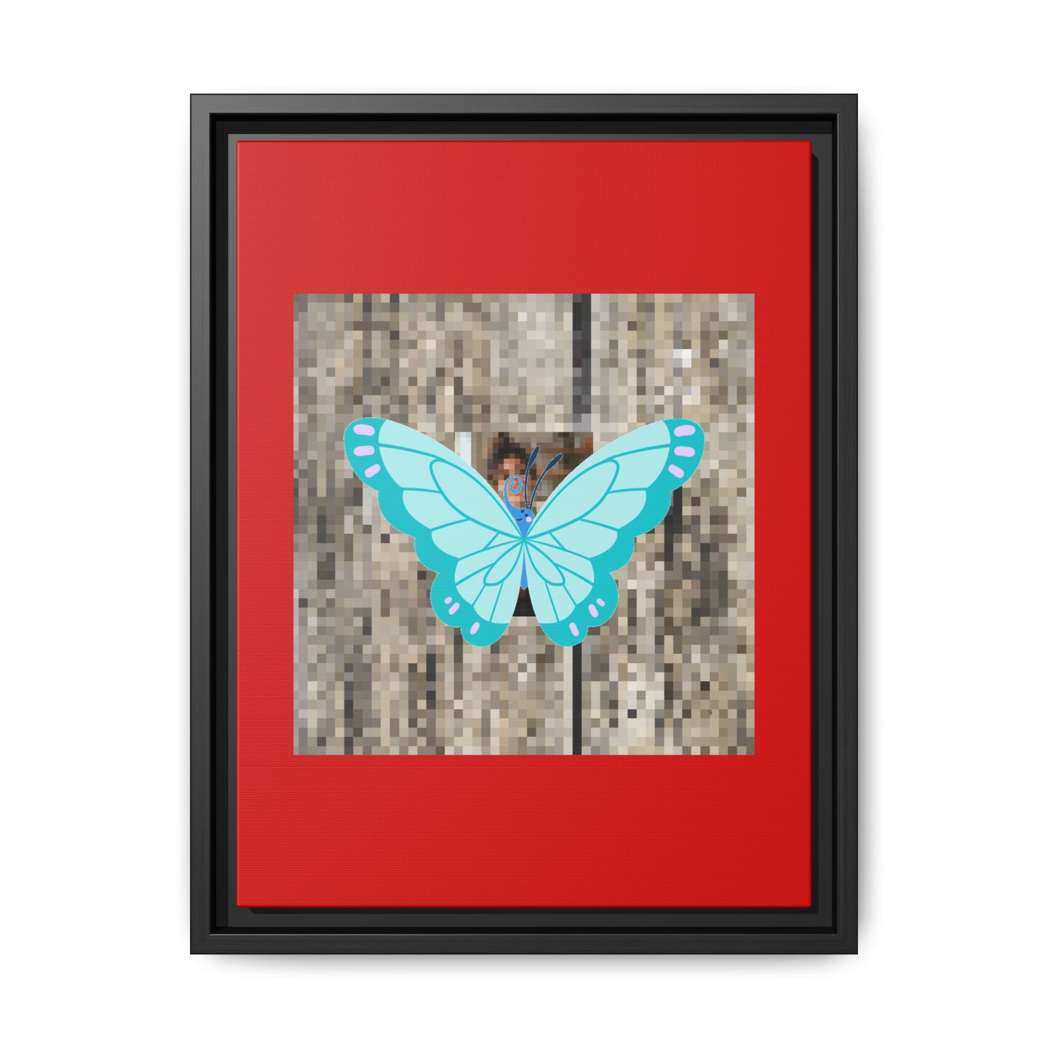 Blue Butterfly Framed Canvas Art — matte multi-color wall print, gallery view 34, NovaStyle