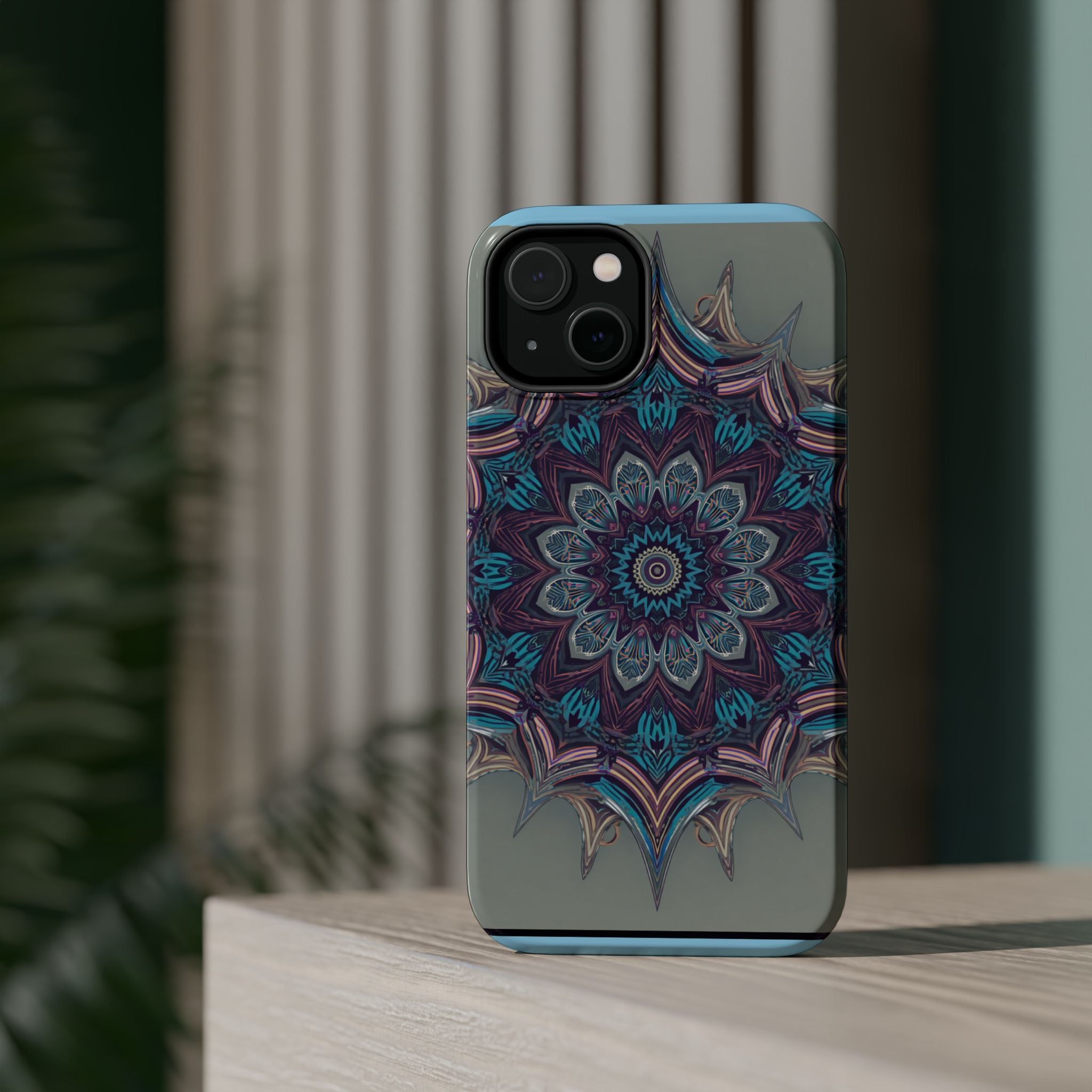 Phone Case — Blue Purple Mandala Magnetic Impact-Resistant Case