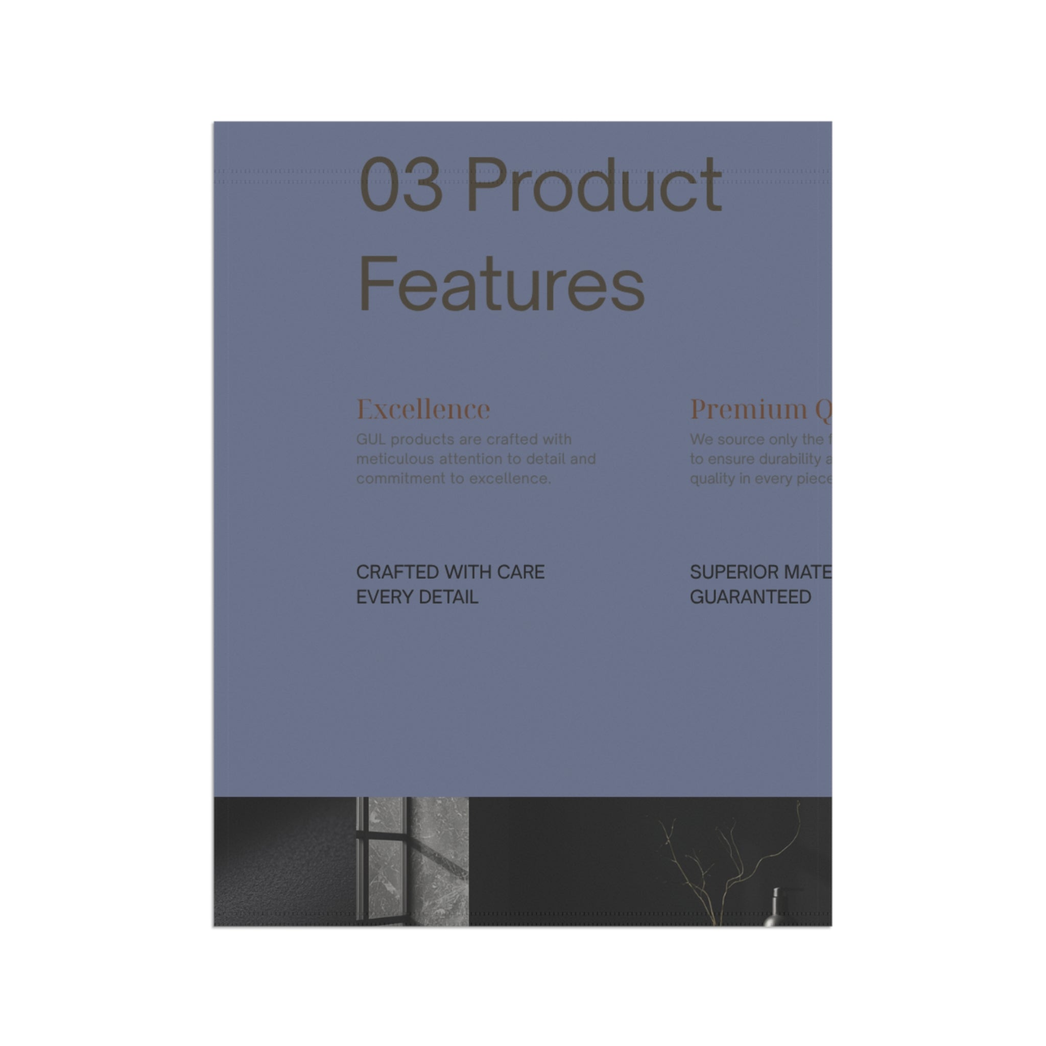 Garden Flag — Minimalist "03 Product Features" Decorative Garden & House Banner