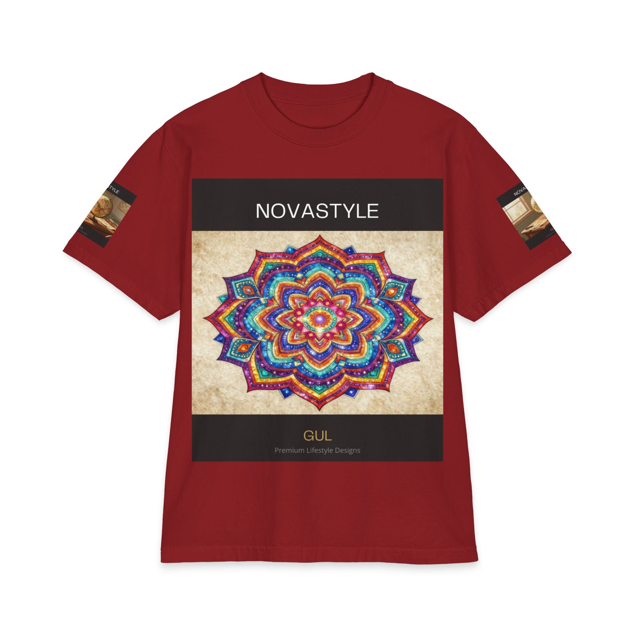 T-Shirt — NOVASTYLE Colorful Mandala & Bonsai Graphic Tee