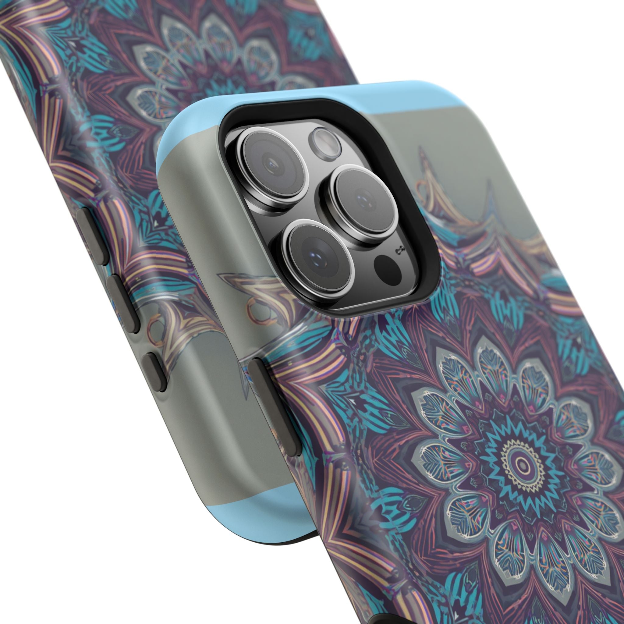 Phone Case — Blue Purple Mandala Magnetic Impact-Resistant Case