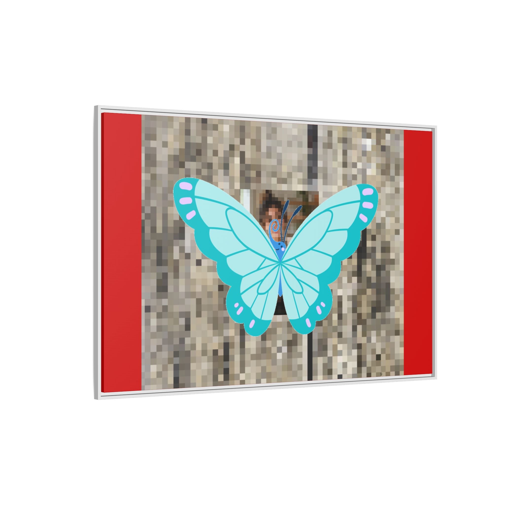 Blue Butterfly Framed Canvas