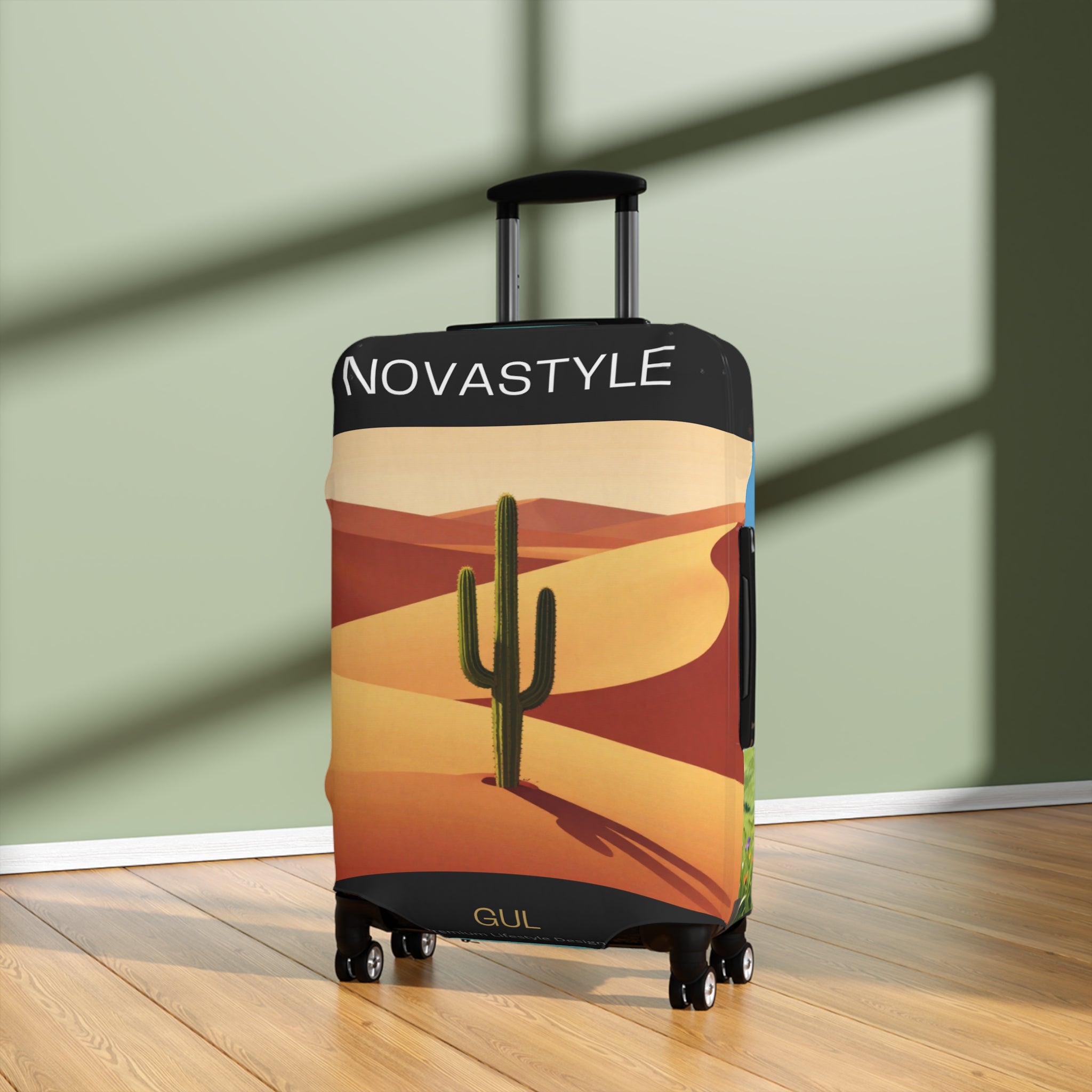 Desert & Hot Air Balloon Luggage Cover – Scenic Travel Suitcase Protector