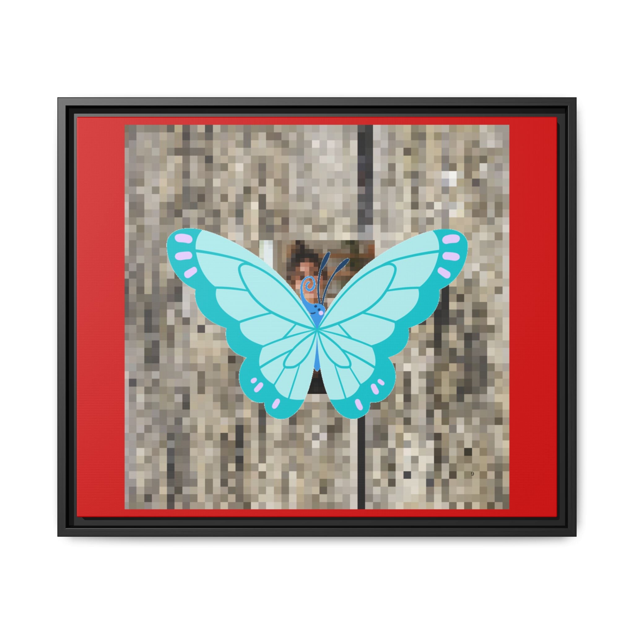 Blue Butterfly Framed Canvas Art — matte multi-color wall print, gallery view 50, NovaStyle