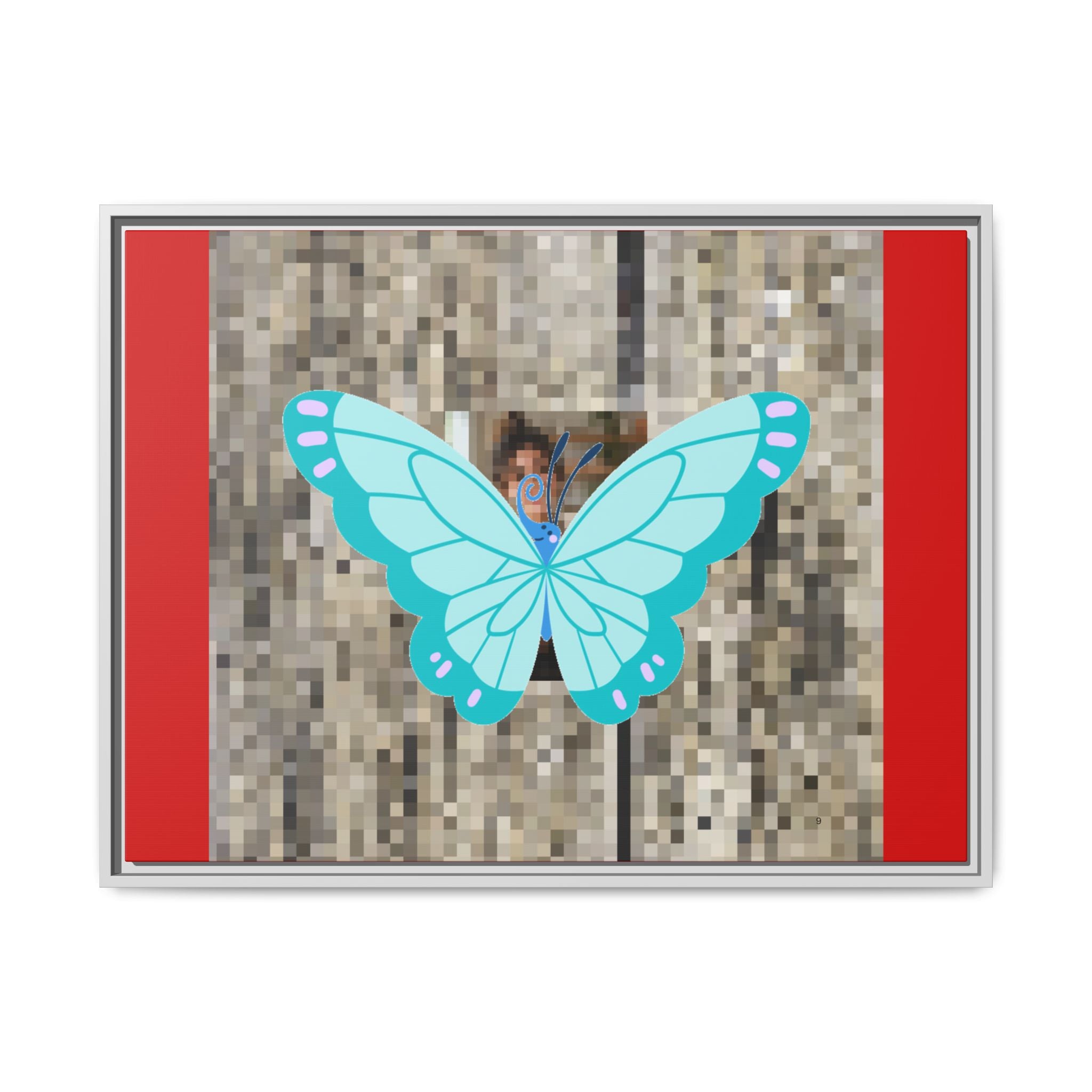 Blue Butterfly Framed Canvas