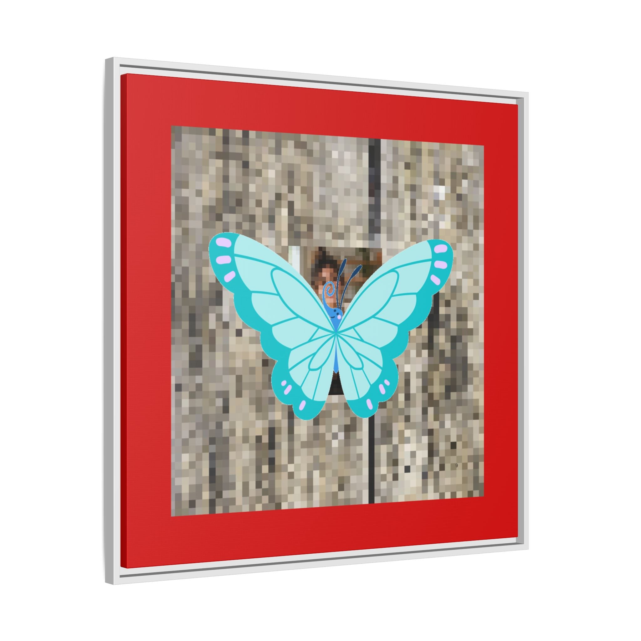 Blue Butterfly Framed Canvas