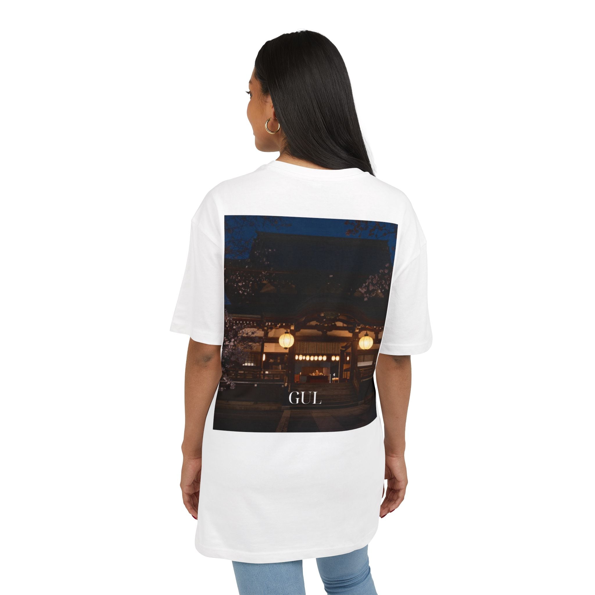 Botanical Night Tee — Bird of Paradise & Lantern Photo Graphic T-Shirt