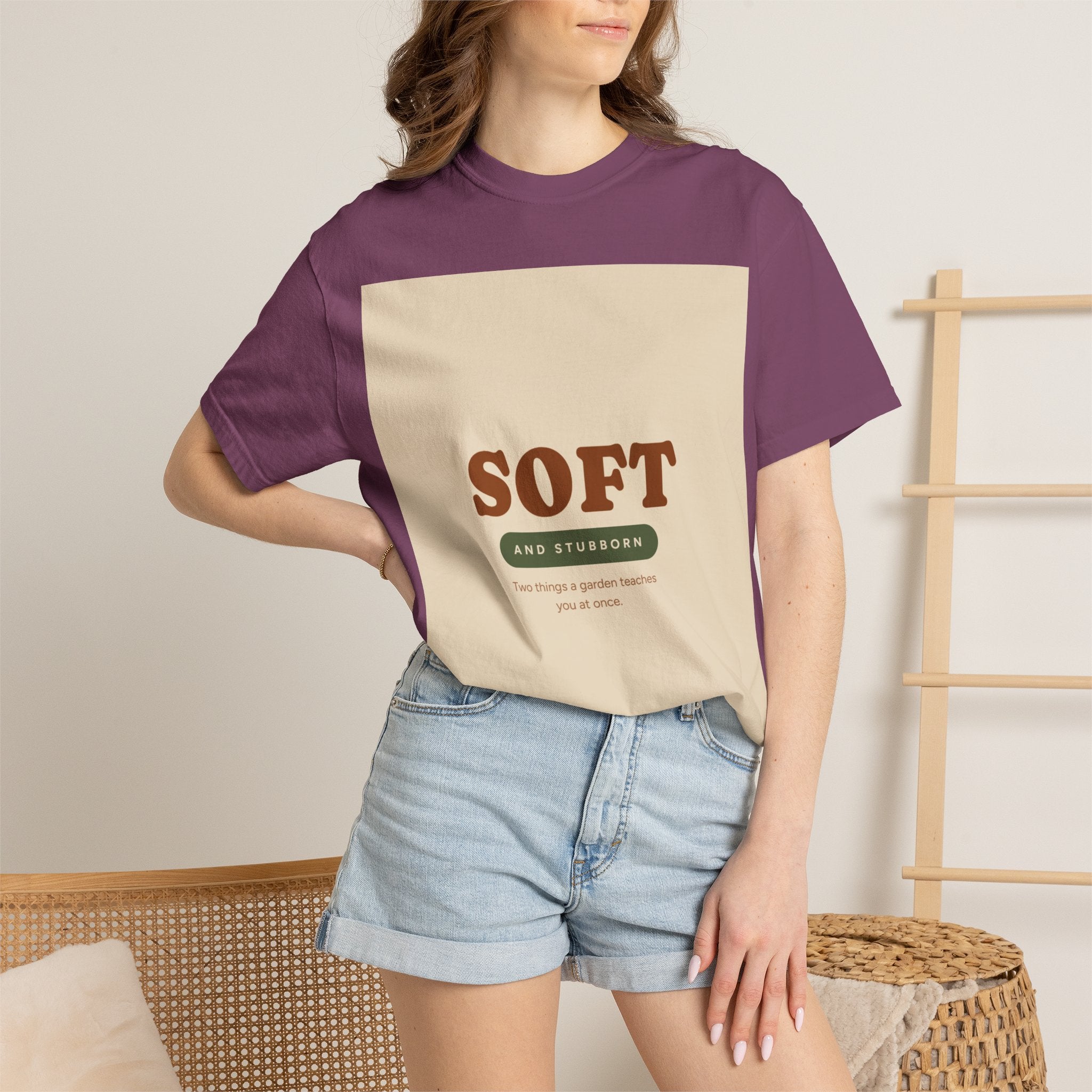 Soft and Stubborn T-Shirt — Retro Cream Graphic Tee