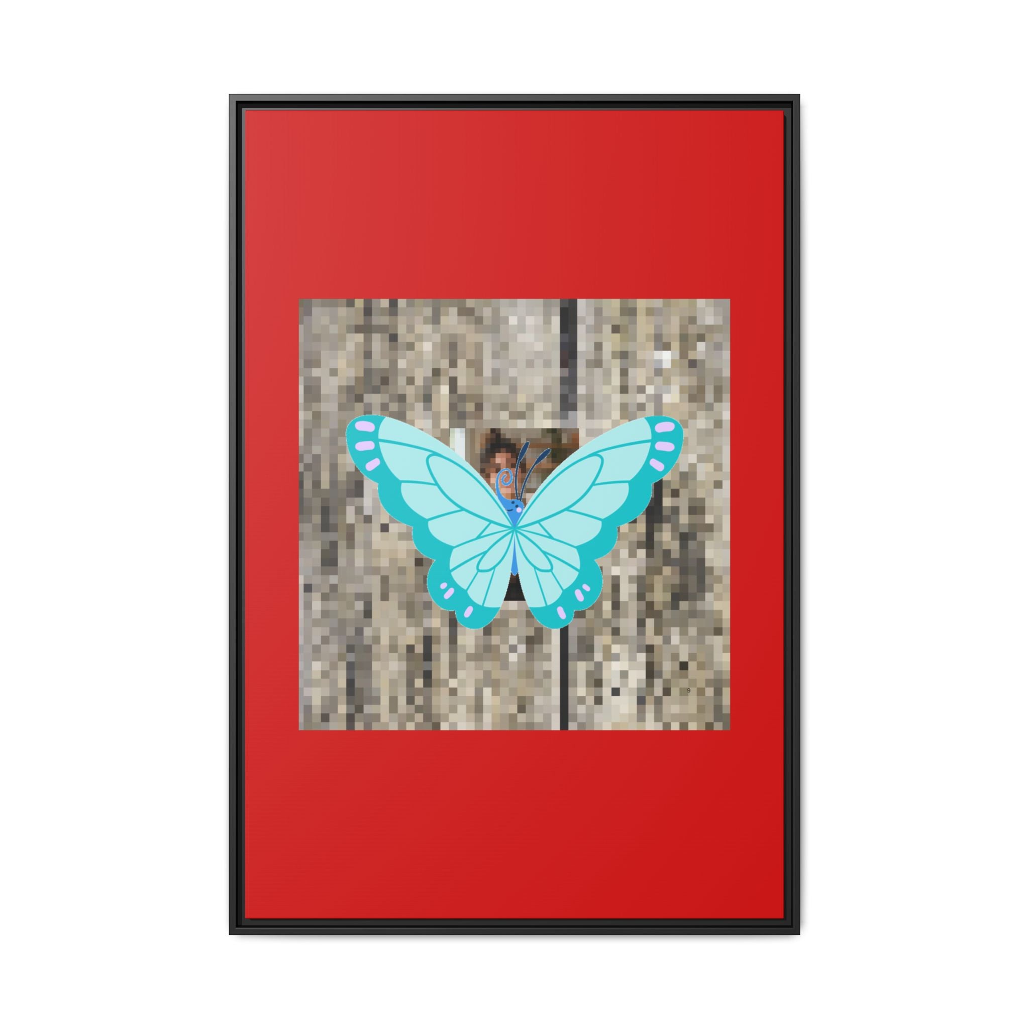 Blue Butterfly Framed Canvas Art — matte multi-color wall print, gallery view 45, NovaStyle
