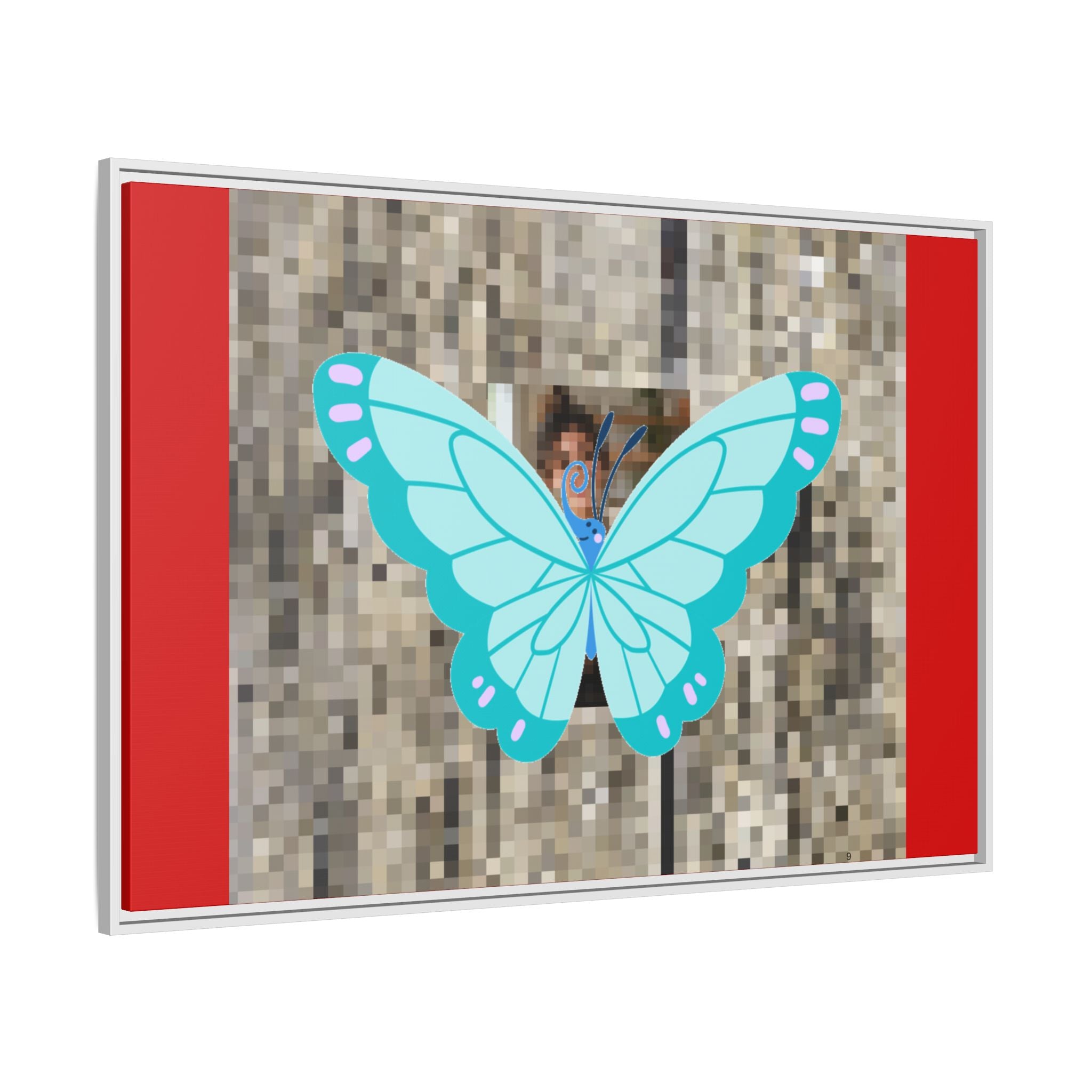 Blue Butterfly Framed Canvas
