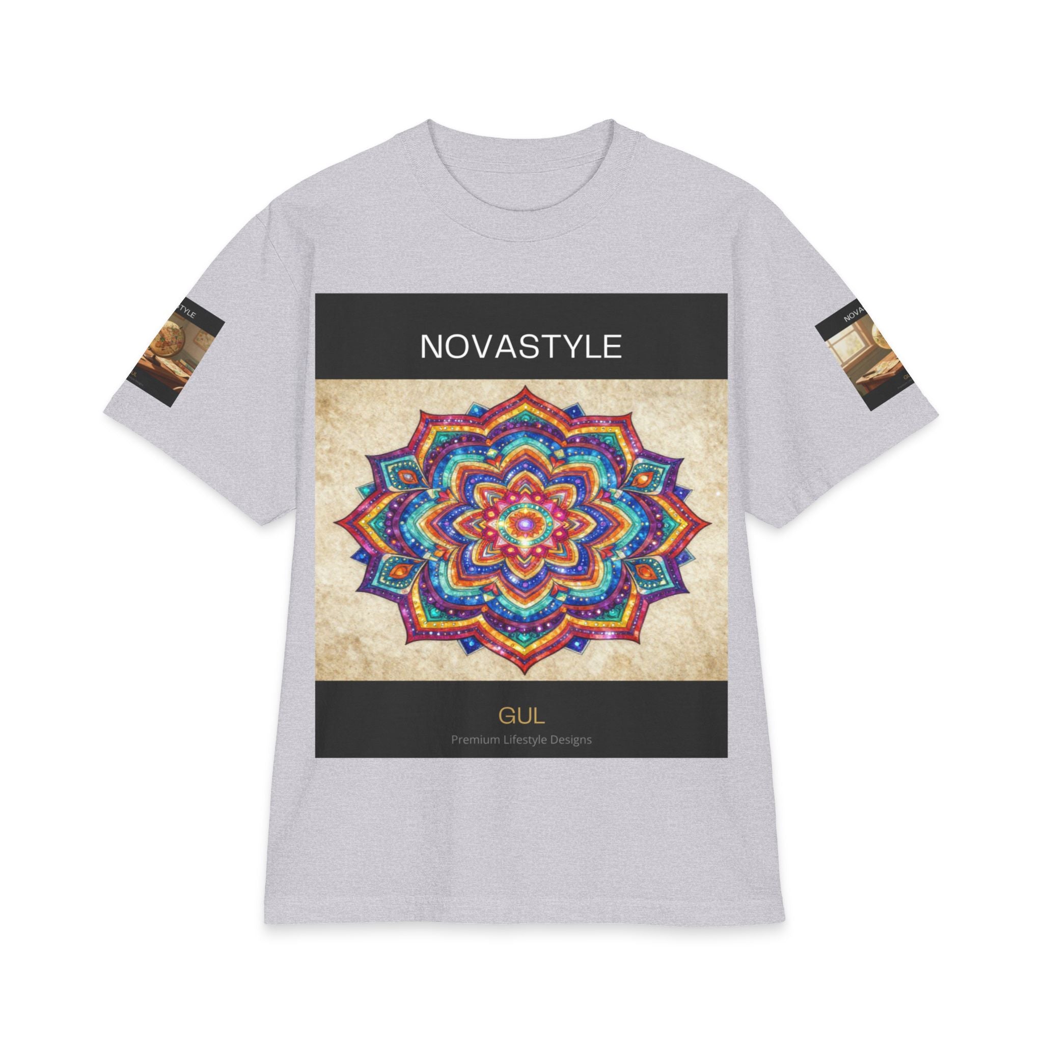 T-Shirt — NOVASTYLE Colorful Mandala & Bonsai Graphic Tee