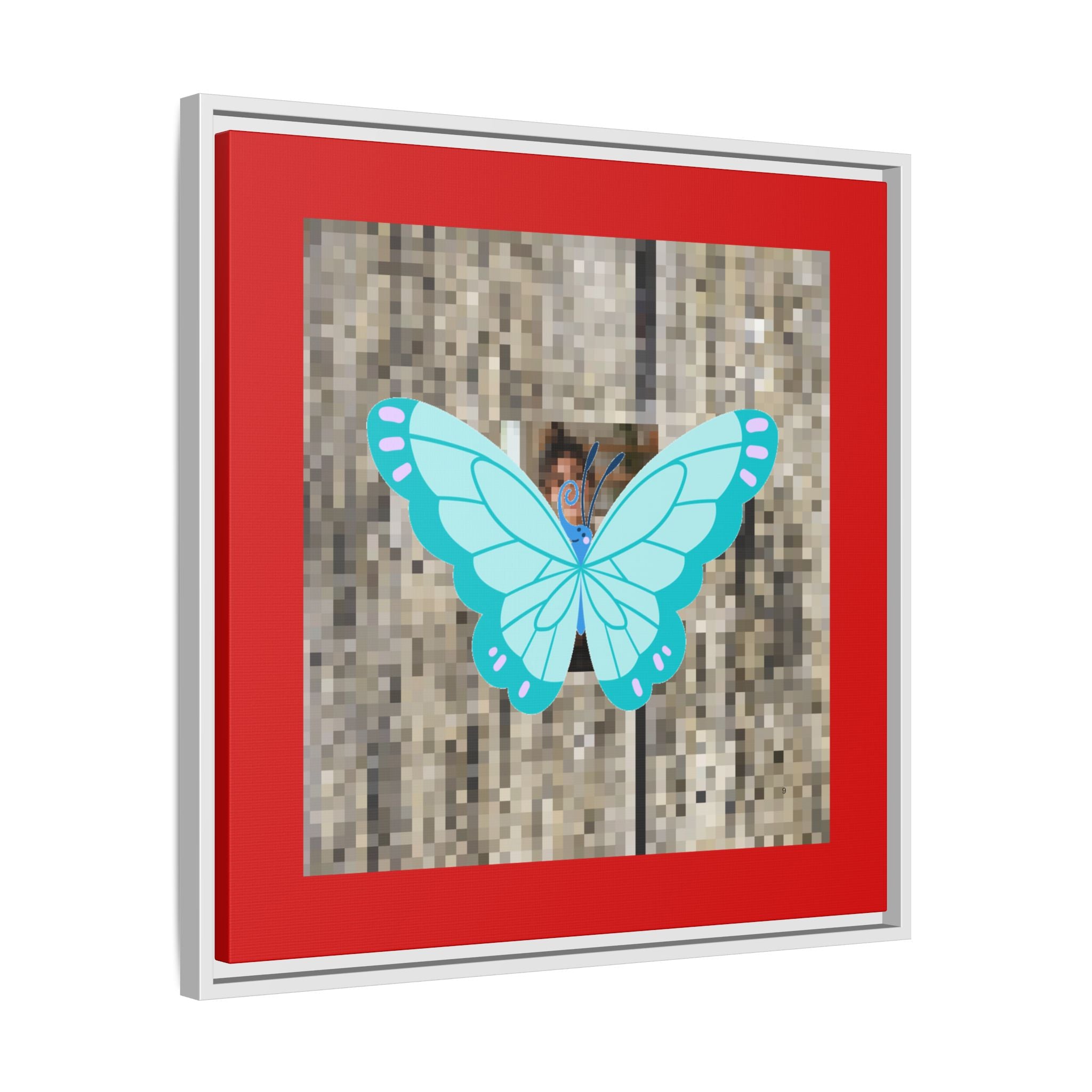 Blue Butterfly Framed Canvas