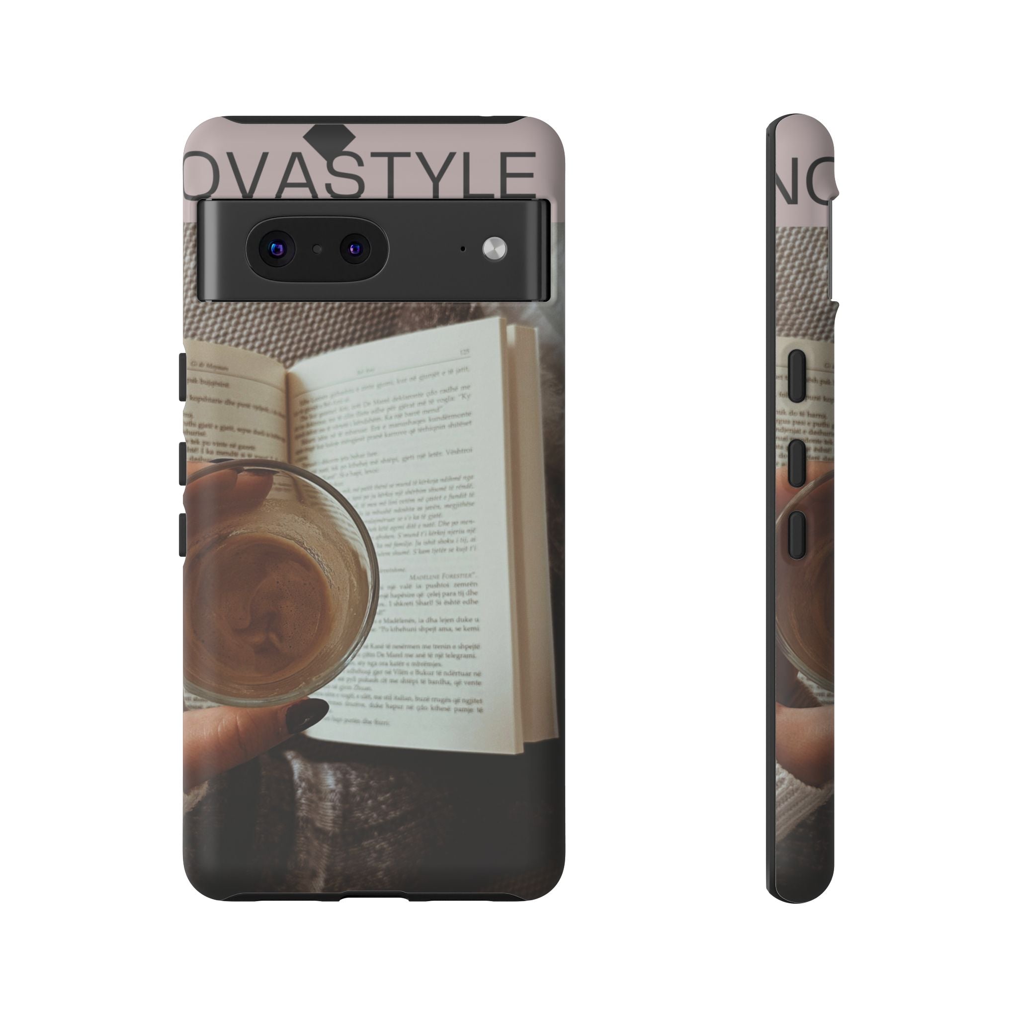 Cozy Reading Phone Case — Coffee & Book Protective Cover