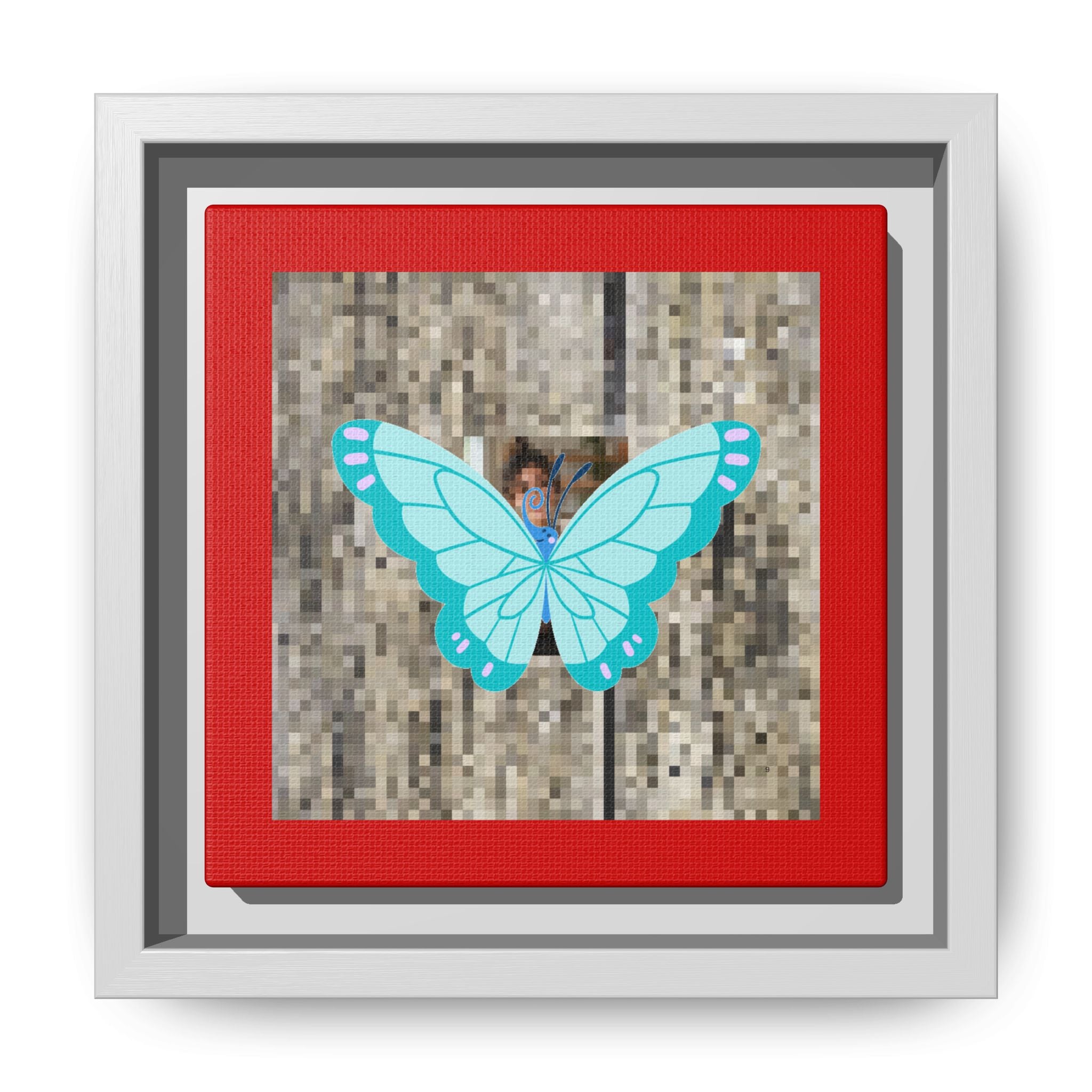 Blue Butterfly Framed Canvas Art — matte multi-color wall print, gallery view 47, NovaStyle