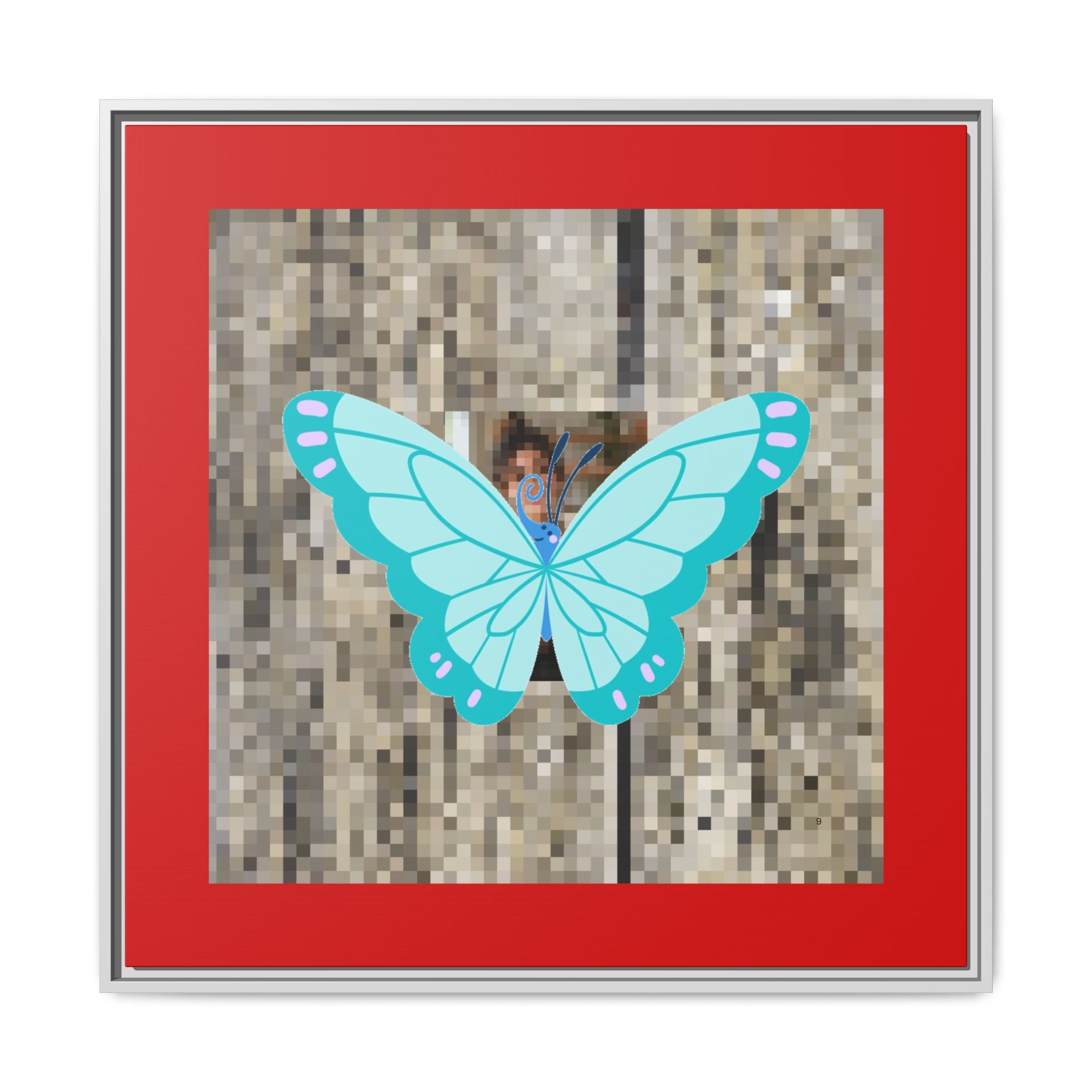Blue Butterfly Framed Canvas Art — matte multi-color wall print, gallery view 19, NovaStyle