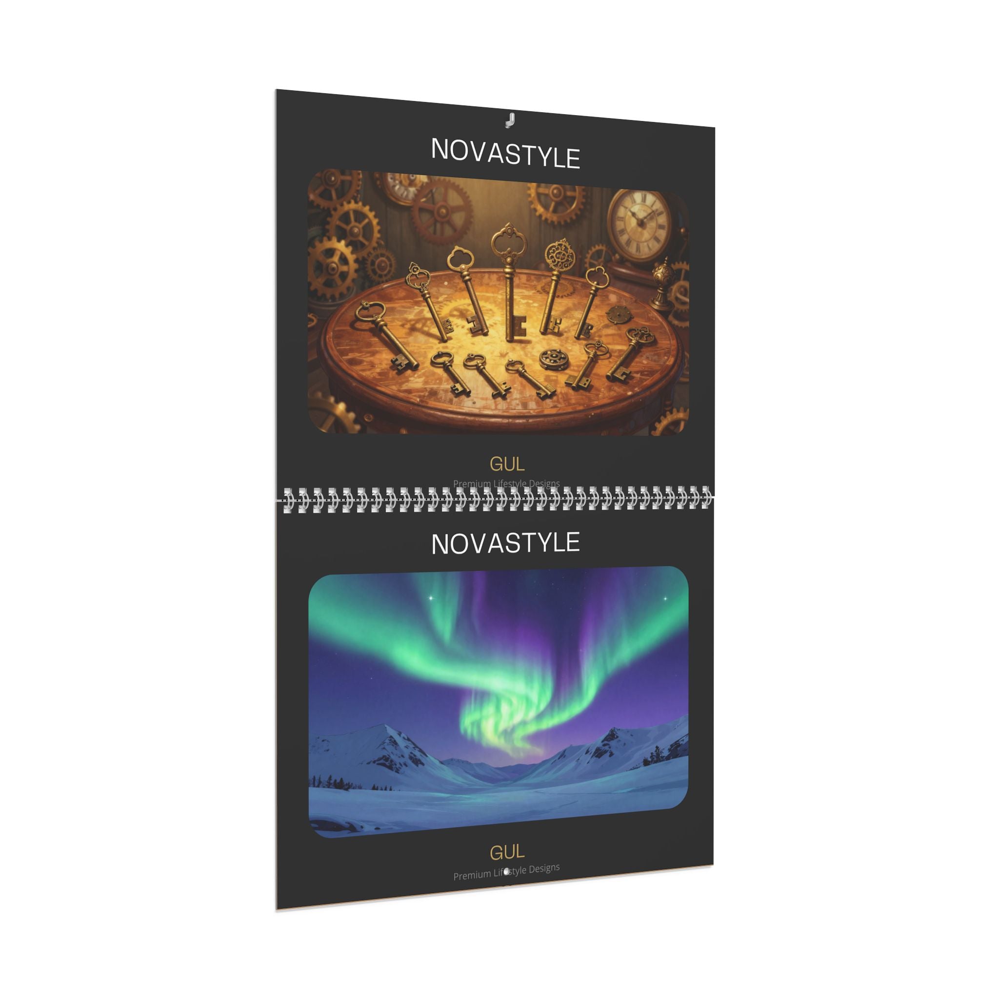 Mandala & Nature Wall Calendar β 12βMonth Artistic Spiral Calendar with Kaleidoscope Art, Aurora & Vintage Keys
