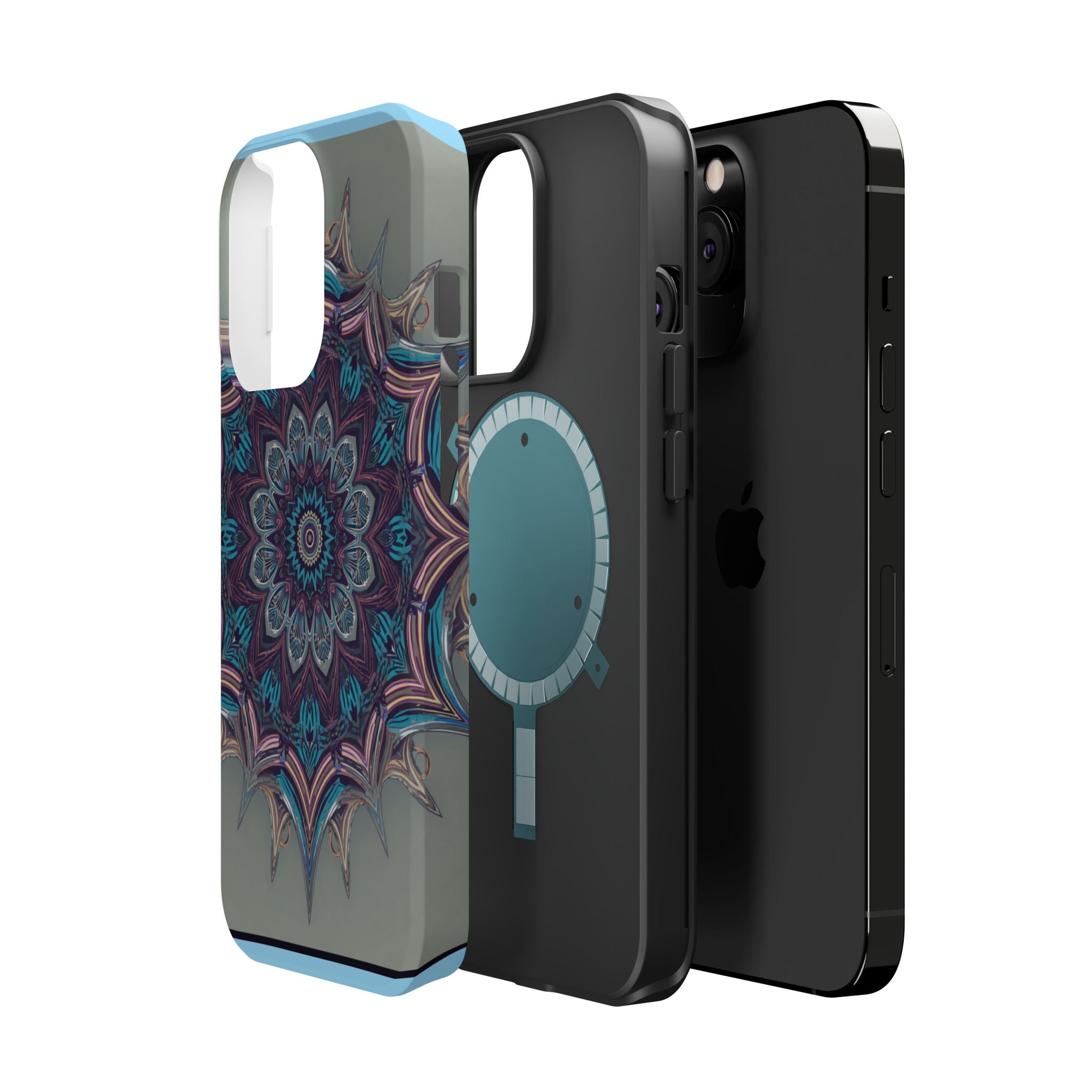 Phone Case — Blue Purple Mandala Magnetic Impact-Resistant Case
