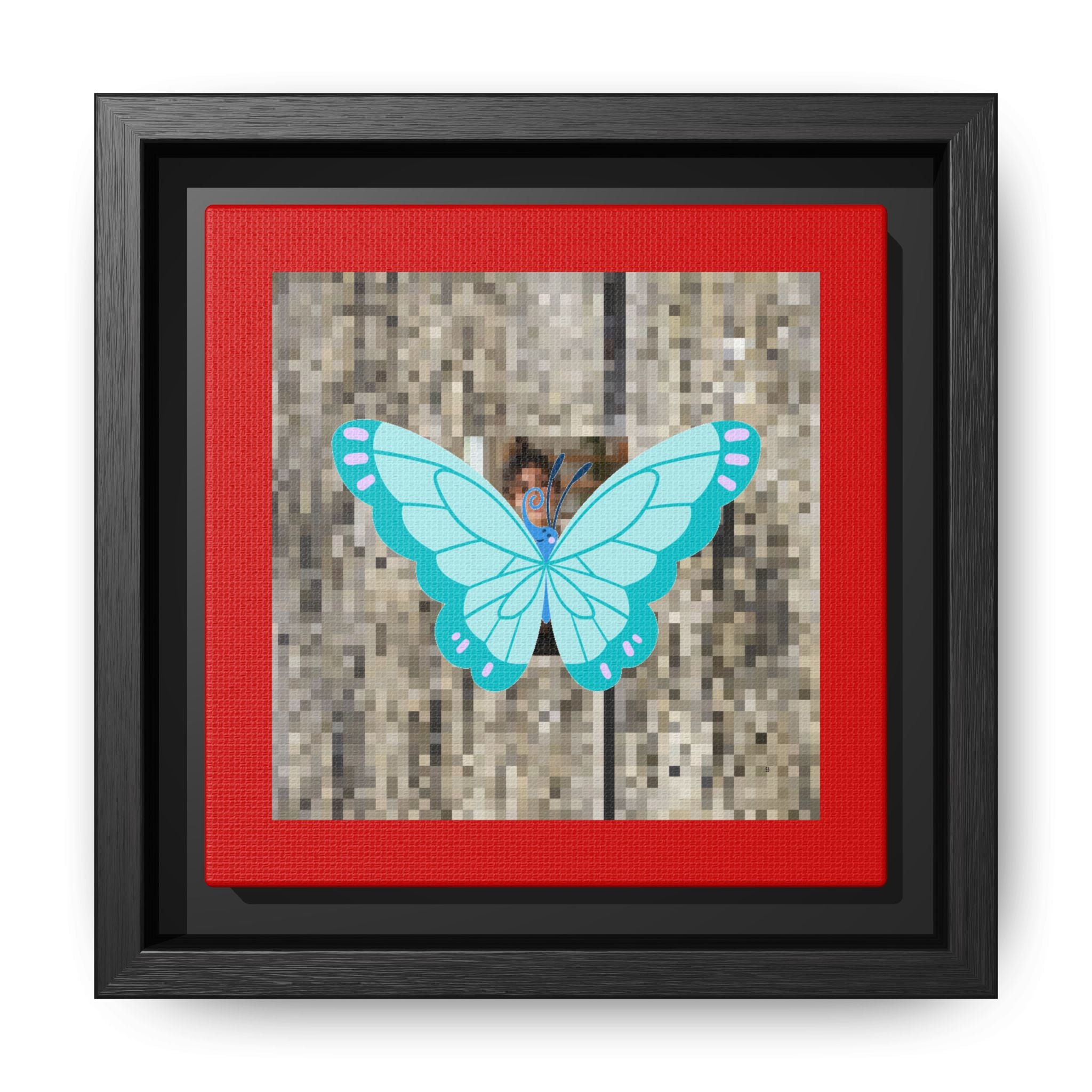Blue Butterfly Framed Canvas Art — matte multi-color wall print, gallery view 48, NovaStyle