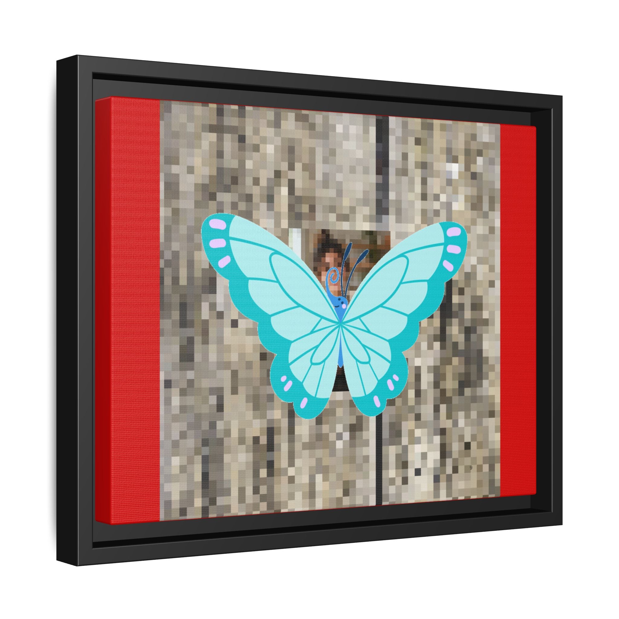 Blue Butterfly Framed Canvas