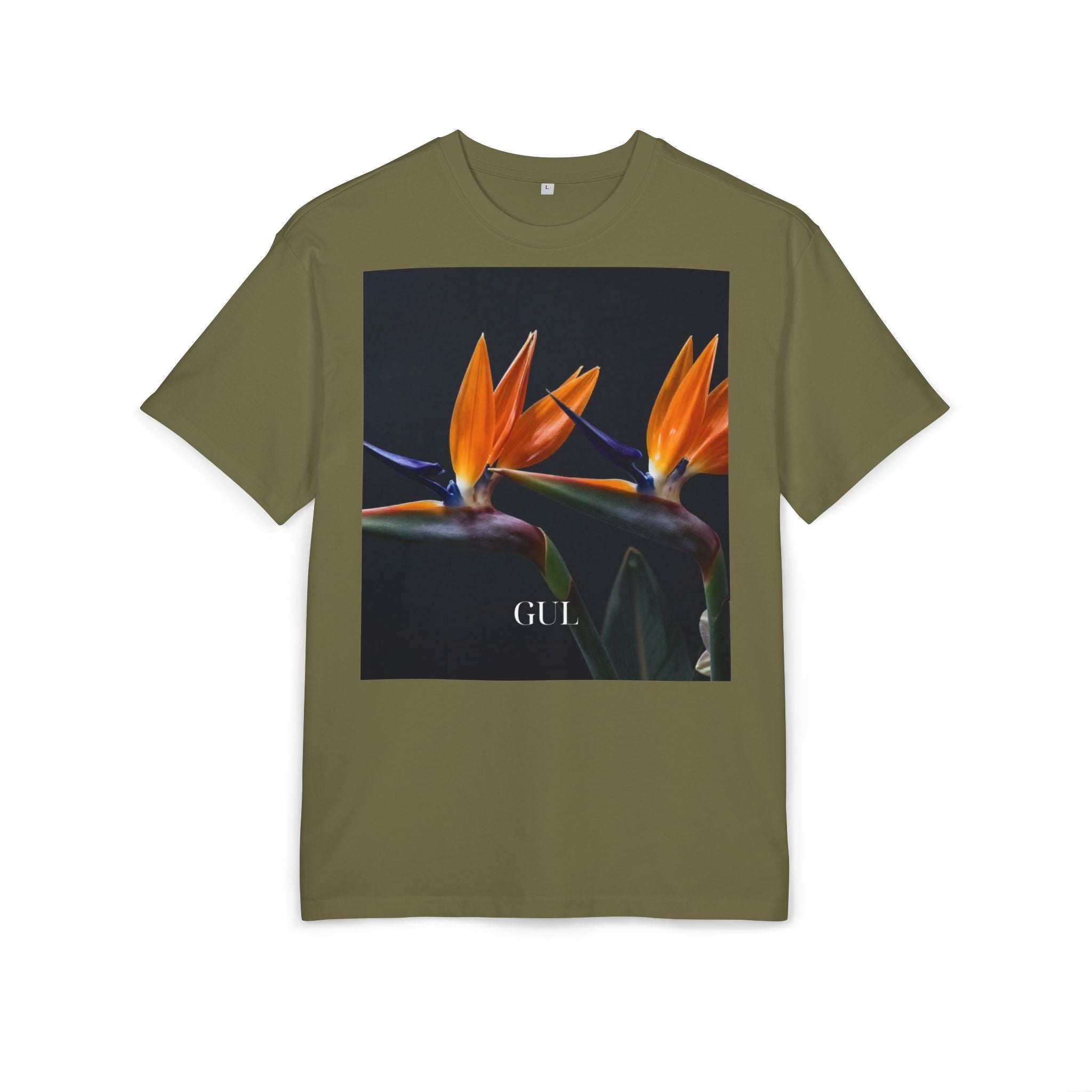 Botanical Night Tee — Bird of Paradise & Lantern Photo Graphic T-Shirt