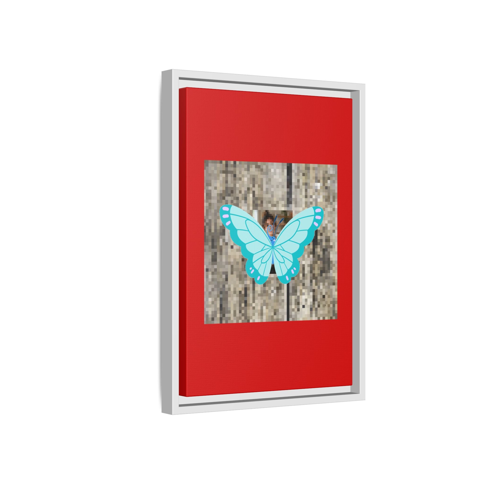 Blue Butterfly Framed Canvas