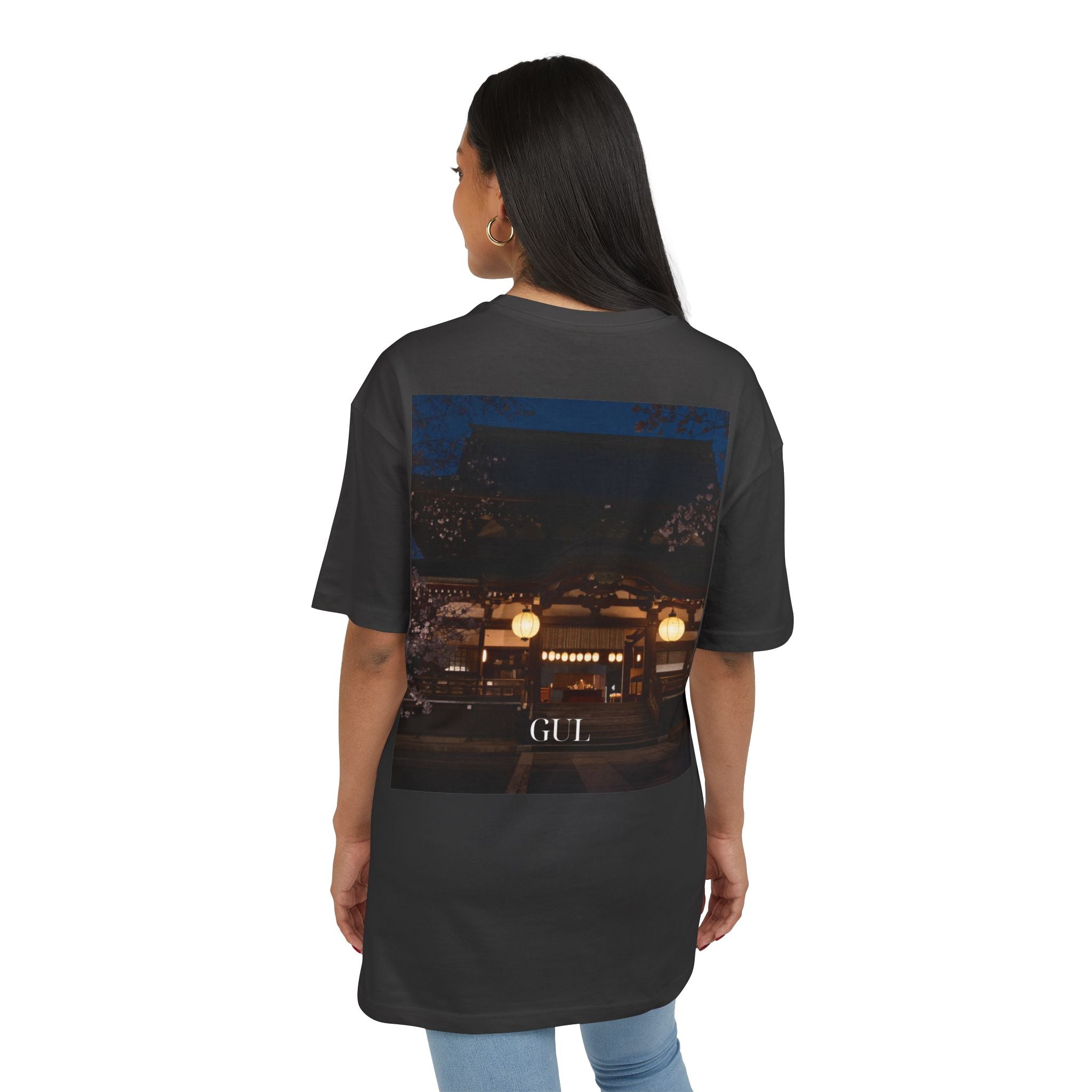 Botanical Night Tee — Bird of Paradise & Lantern Photo Graphic T-Shirt