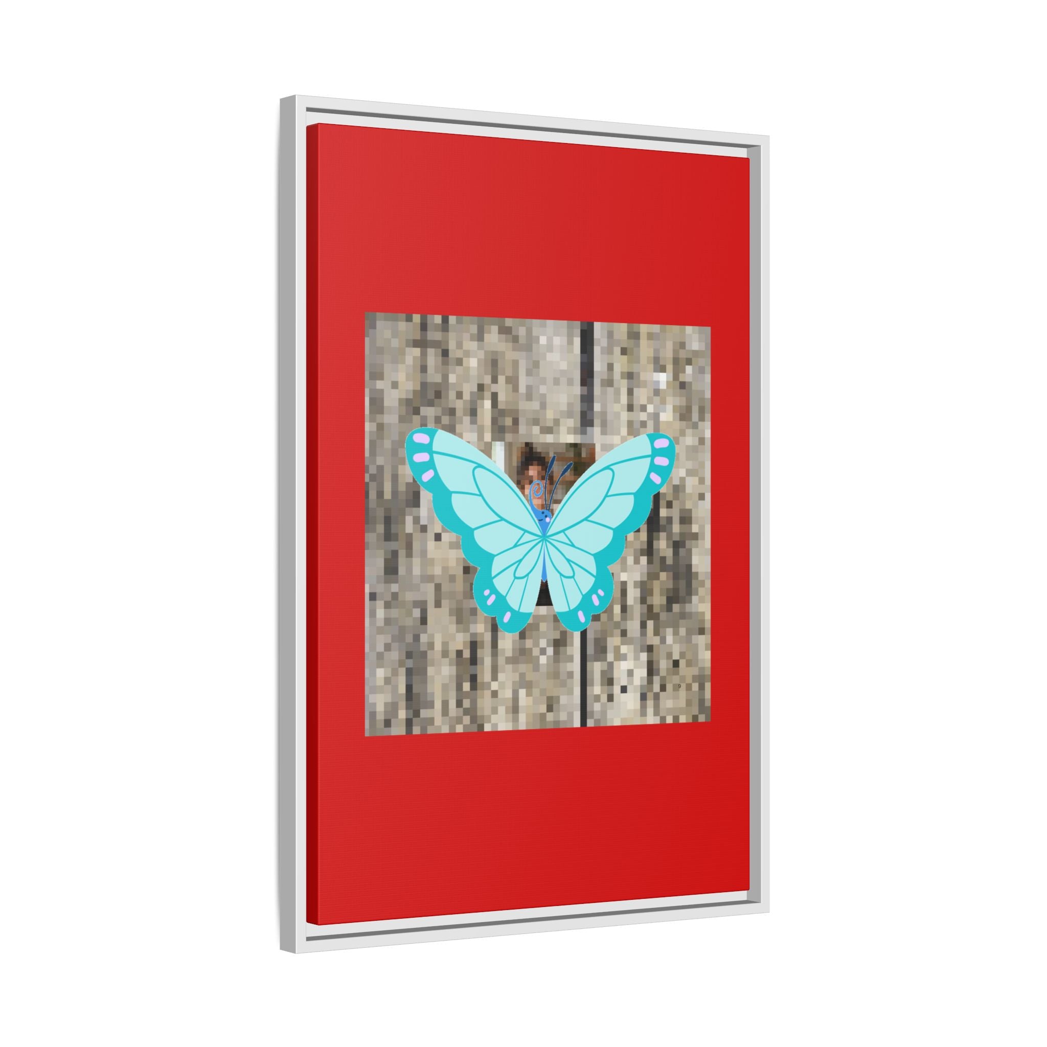 Blue Butterfly Framed Canvas