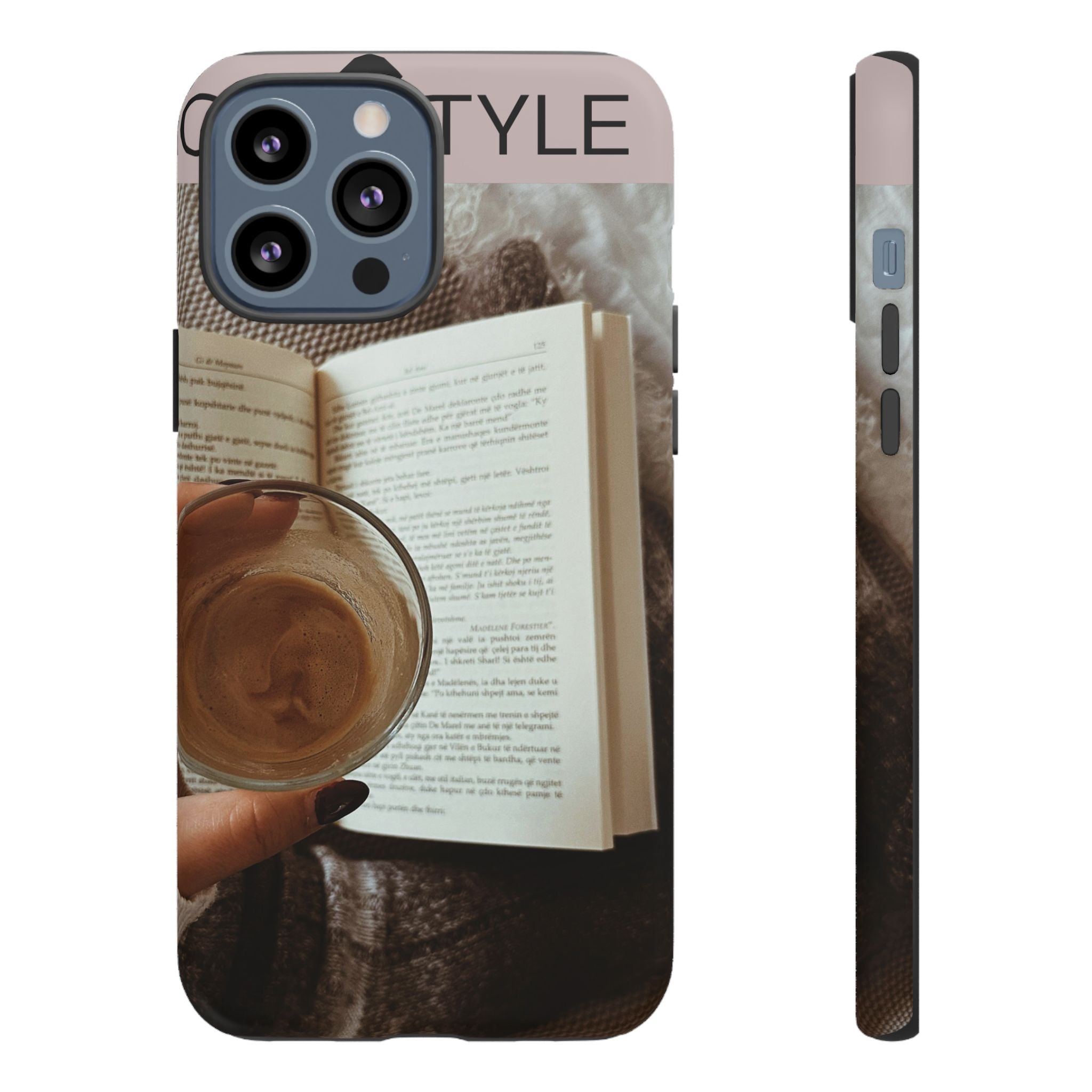 Cozy Reading Phone Case — Coffee & Book Protective Cover
