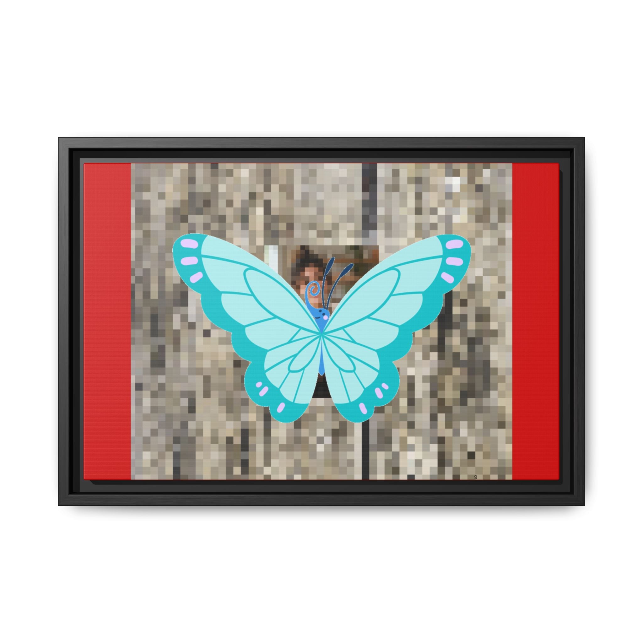 Blue Butterfly Framed Canvas Art — matte multi-color wall print, gallery view 35, NovaStyle