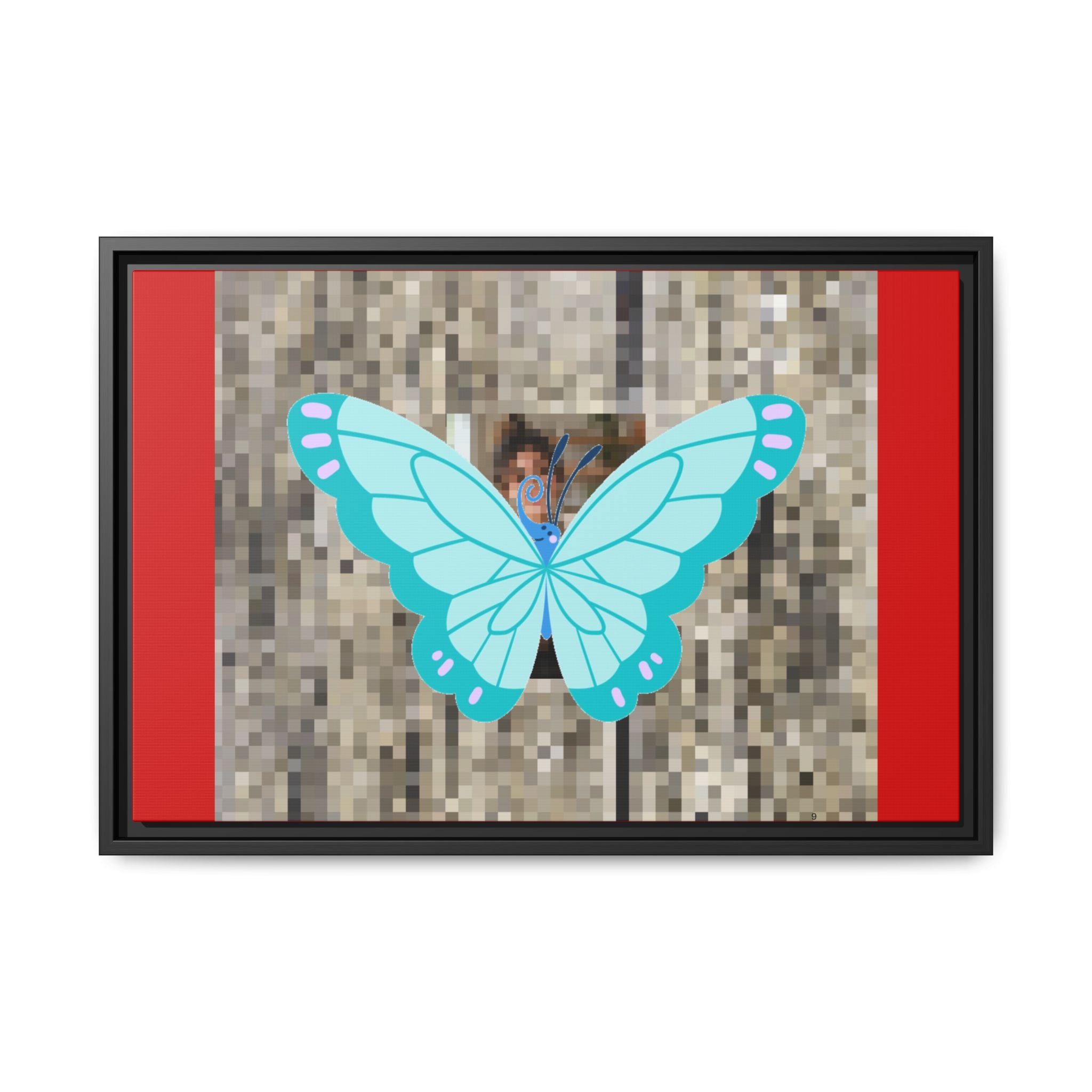 Blue Butterfly Framed Canvas