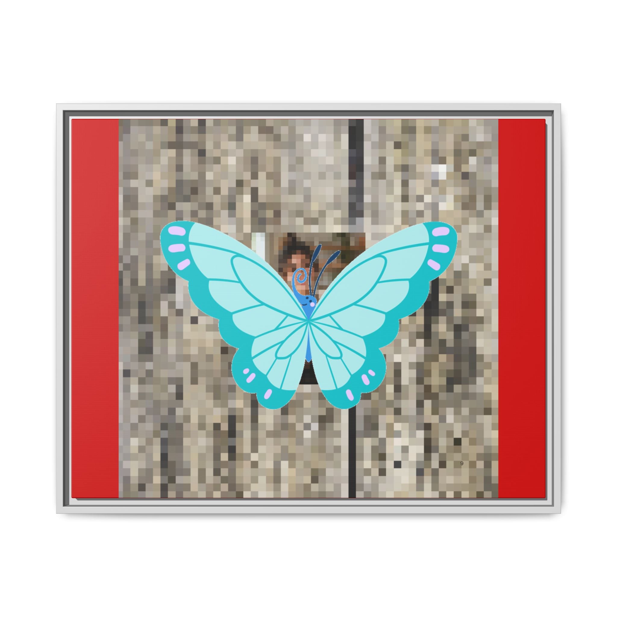 Blue Butterfly Framed Canvas