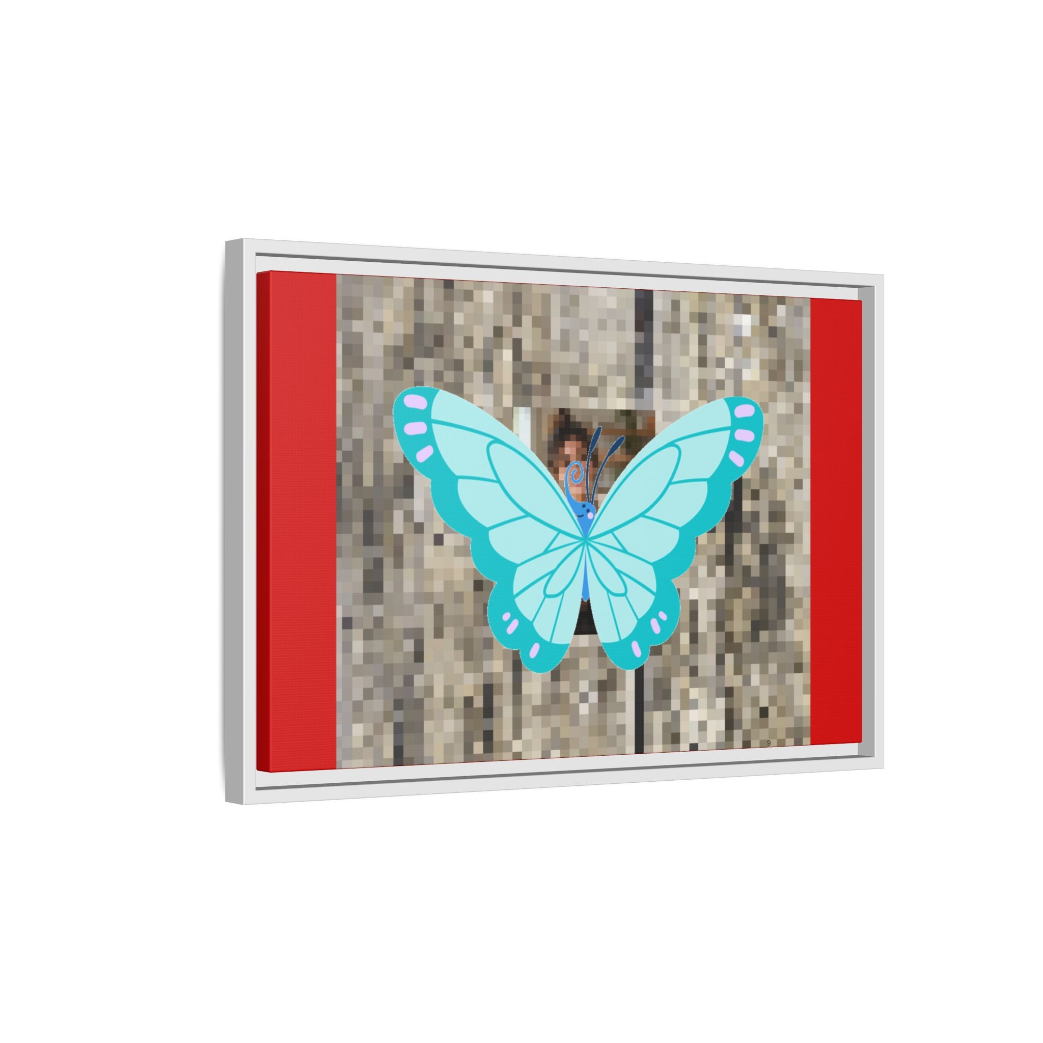Blue Butterfly Framed Canvas