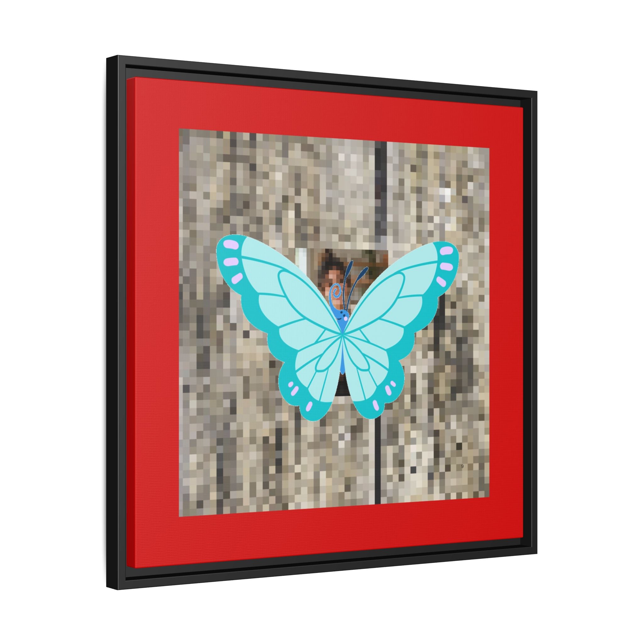 Blue Butterfly Framed Canvas
