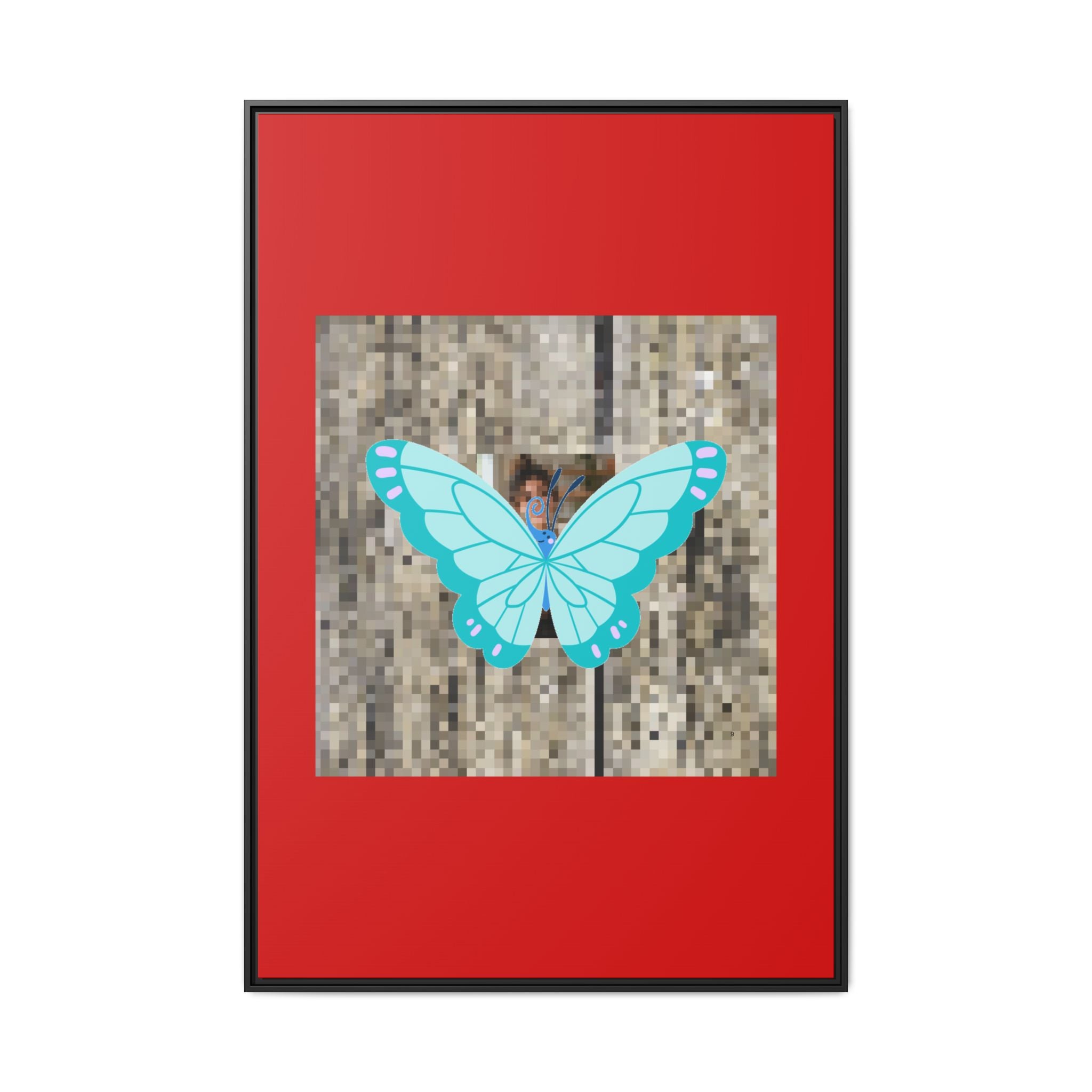 Blue Butterfly Framed Canvas Art — matte multi-color wall print, gallery view 32, NovaStyle