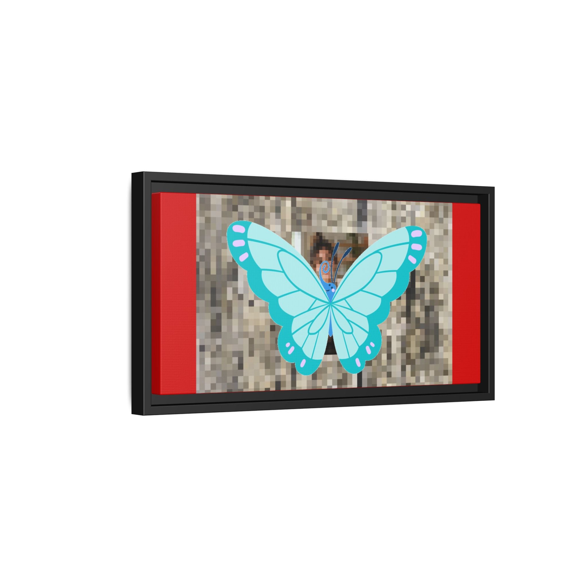 Blue Butterfly Framed Canvas