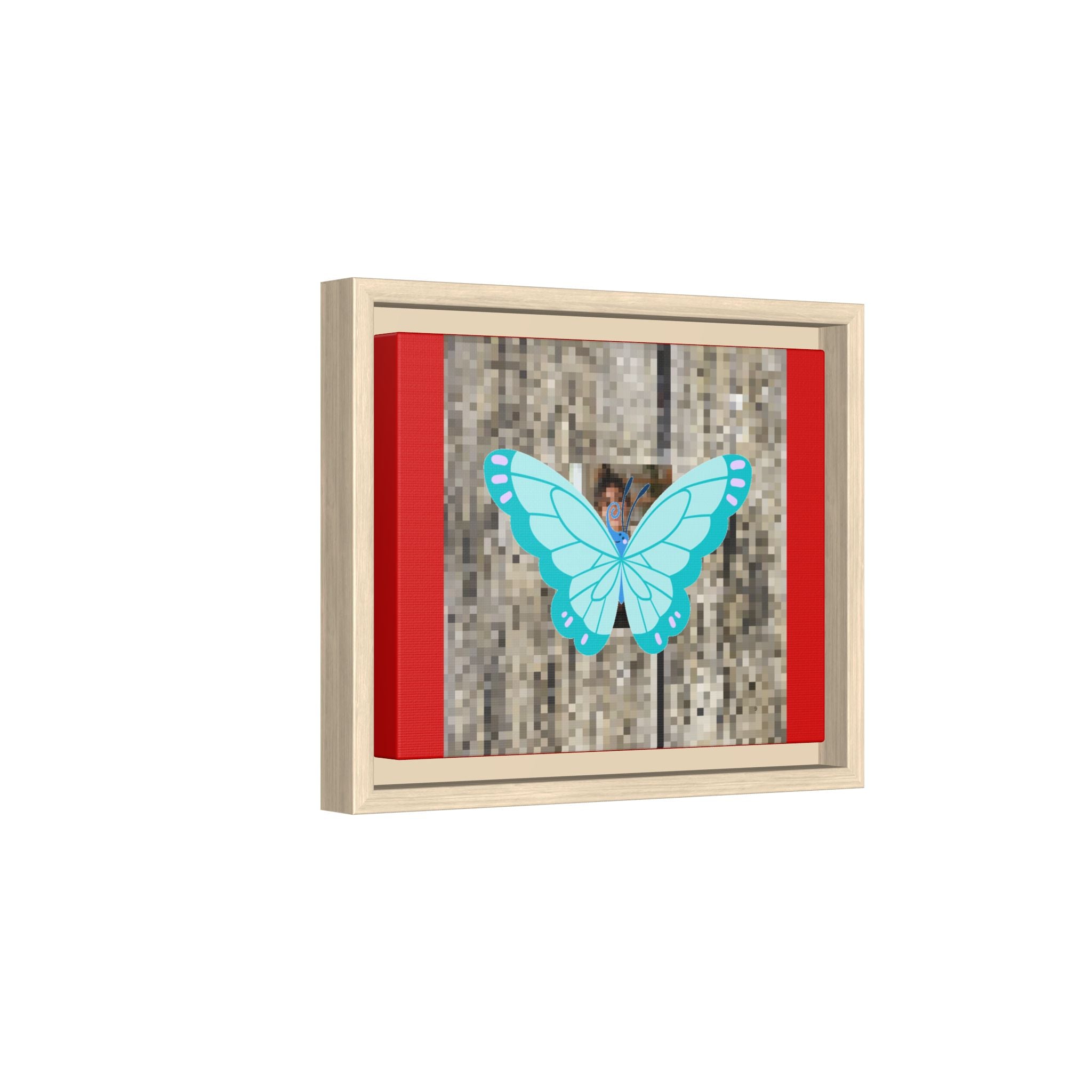 Blue Butterfly Framed Canvas