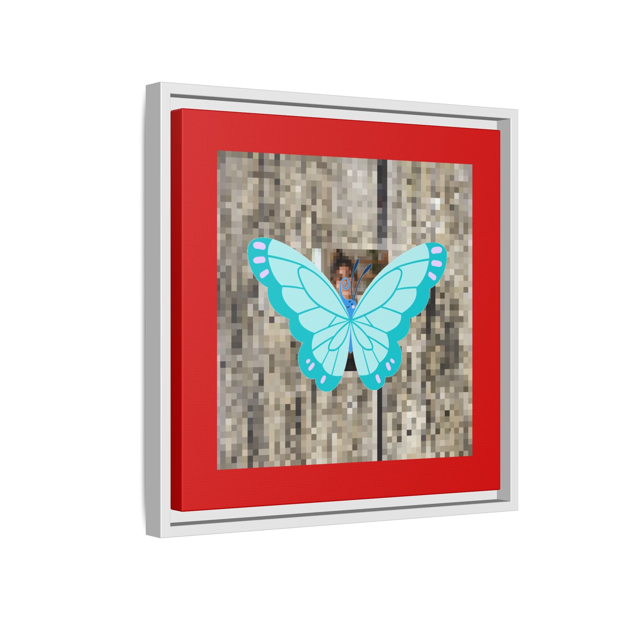 Blue Butterfly Framed Canvas