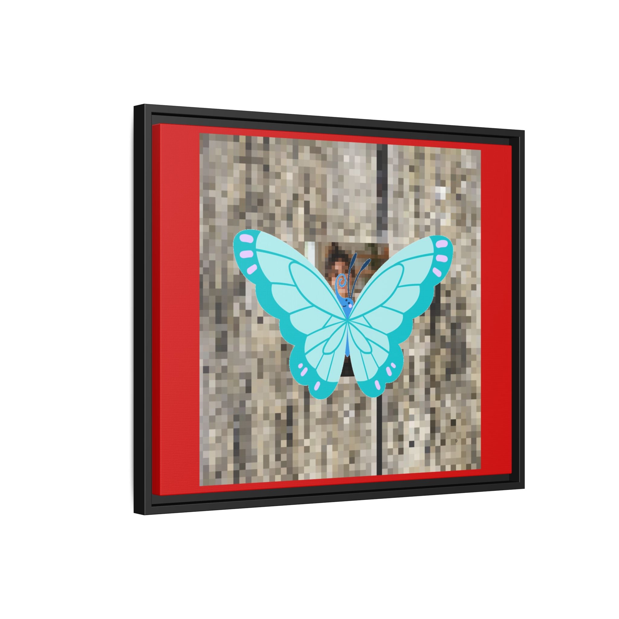 Blue Butterfly Framed Canvas