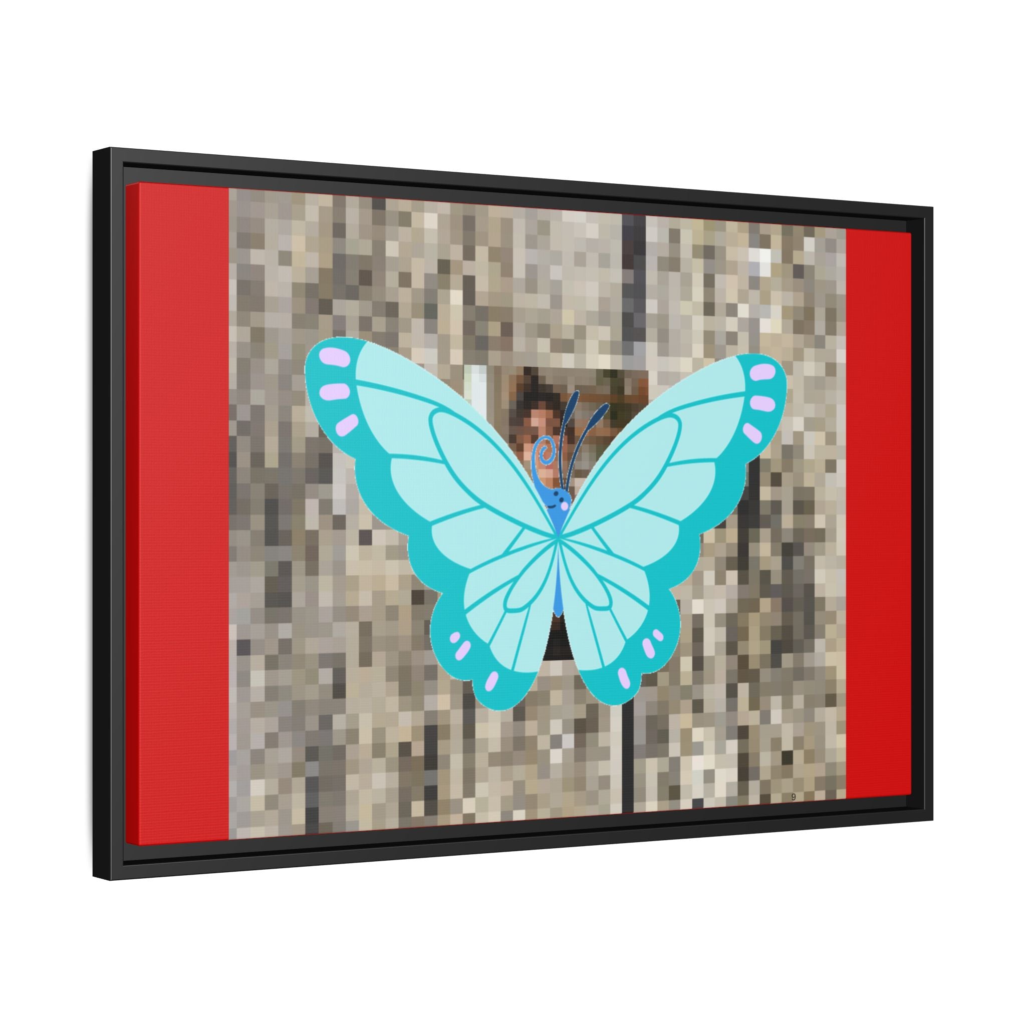 Blue Butterfly Framed Canvas