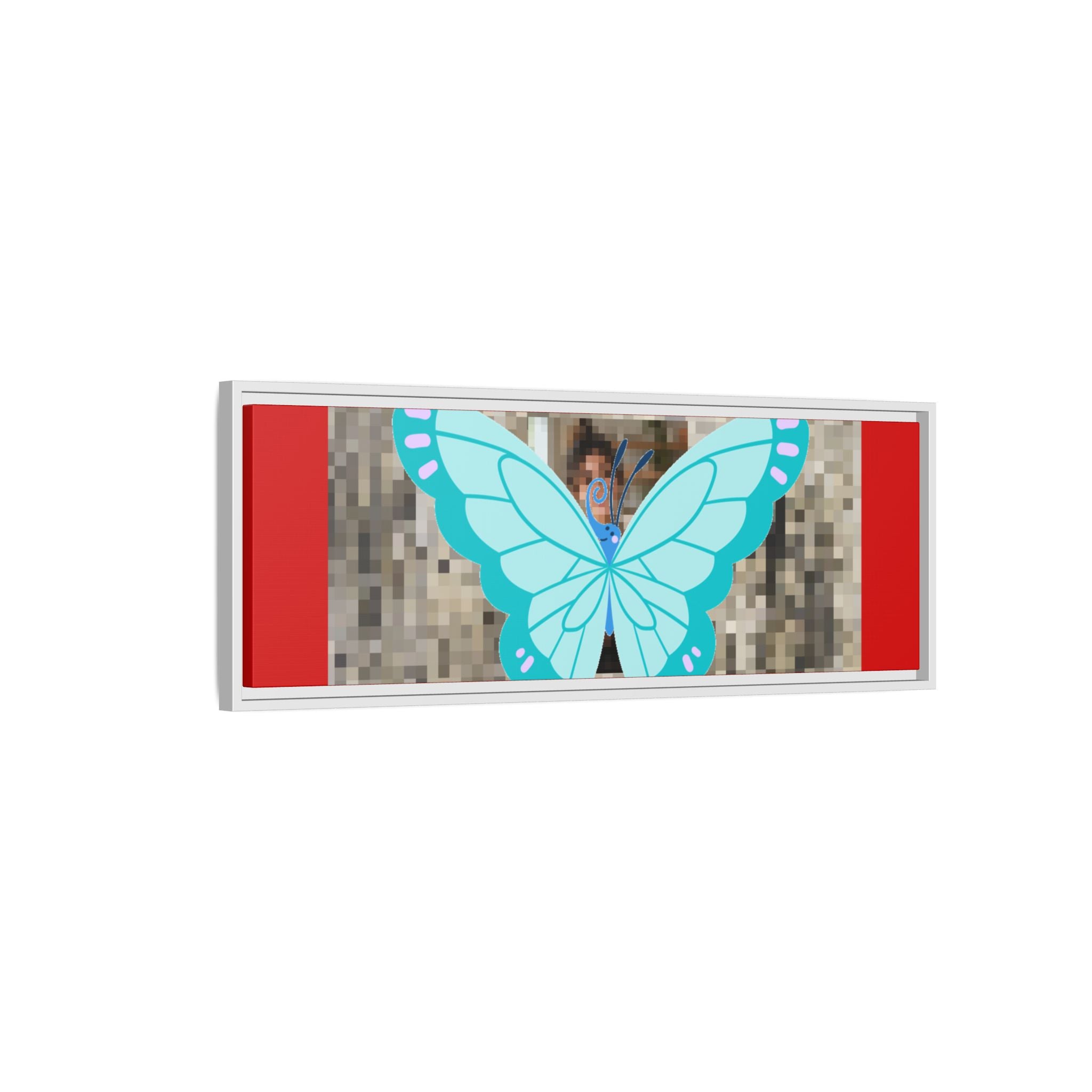 Blue Butterfly Framed Canvas