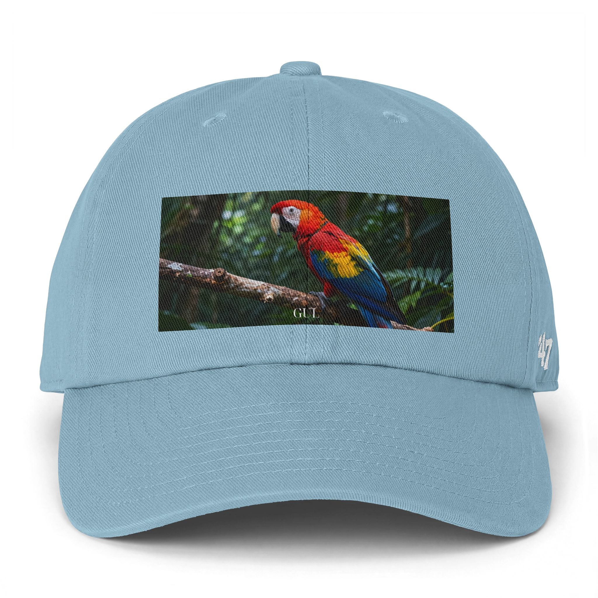 Parrot Print Cap — tropical scarlet macaw baseball hat, gallery view 3, NovaStyle