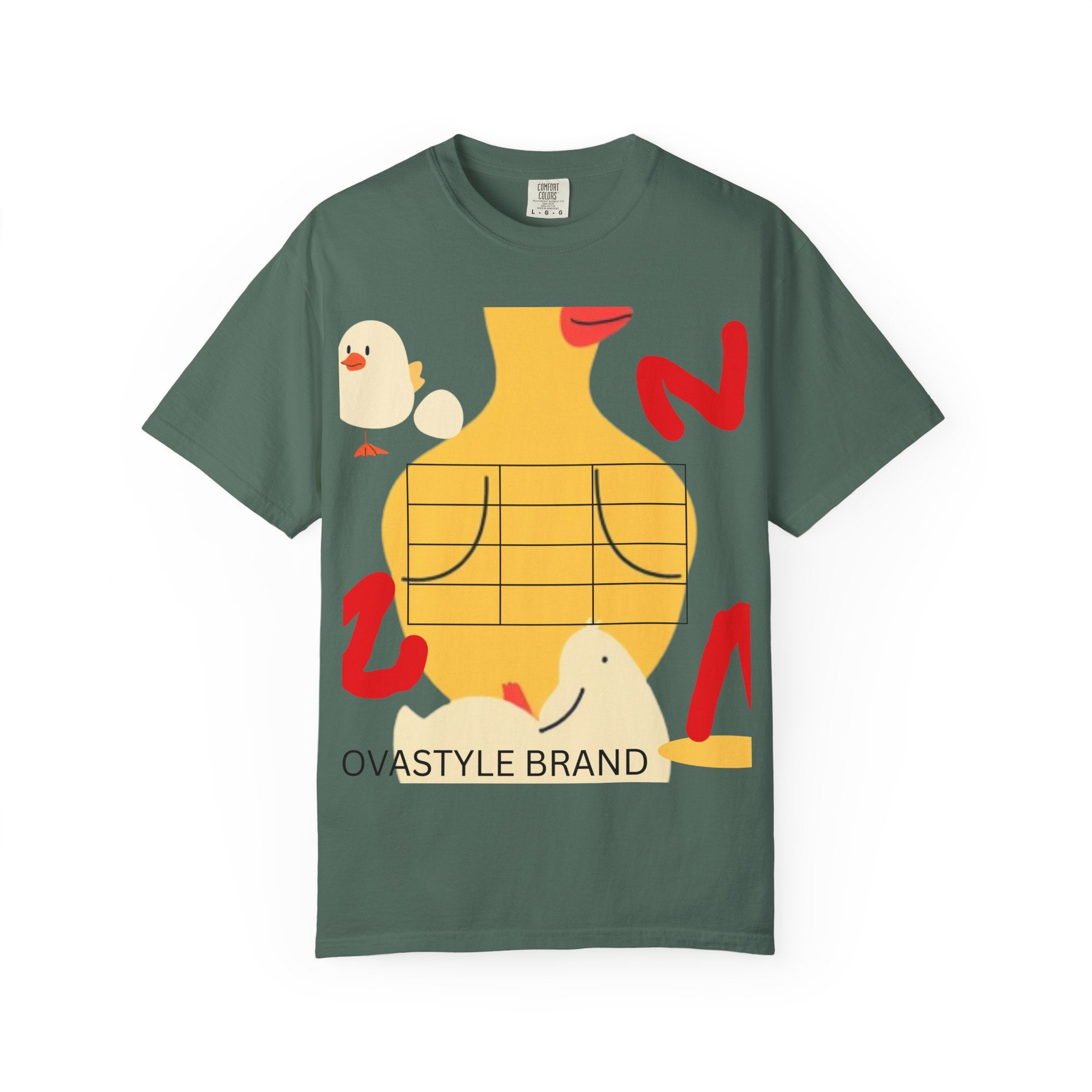 Graphic T-Shirt — Playful Koi & Vase Collage Tee (OVASTYLE Brand)