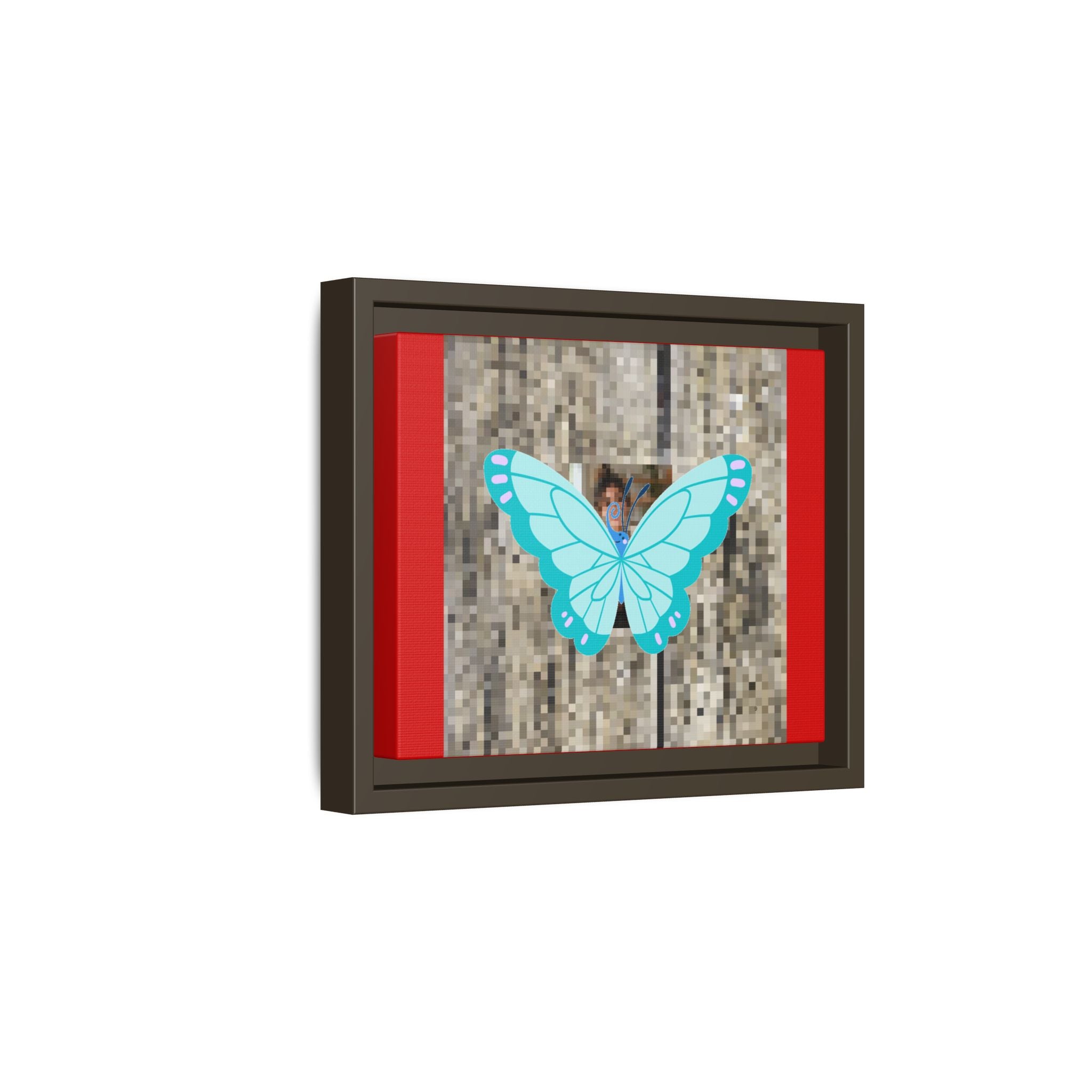 Blue Butterfly Framed Canvas