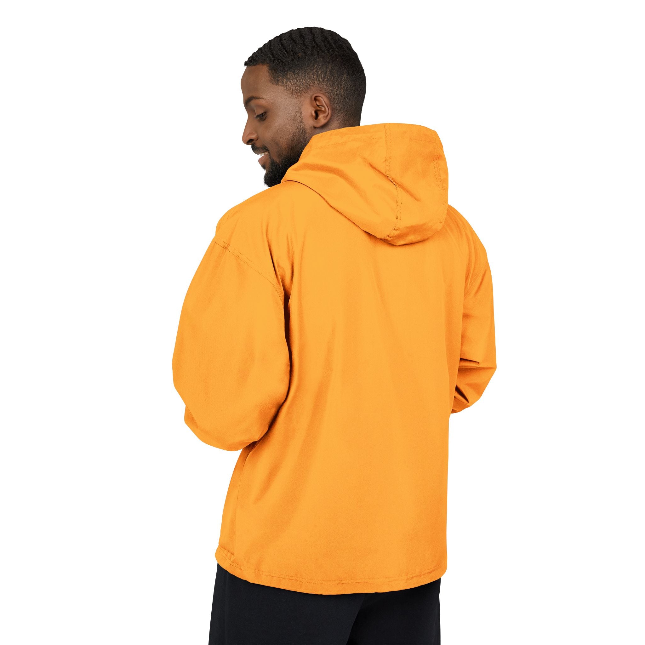 Orange Packable Anorak Jacket with Floral Chest Patch