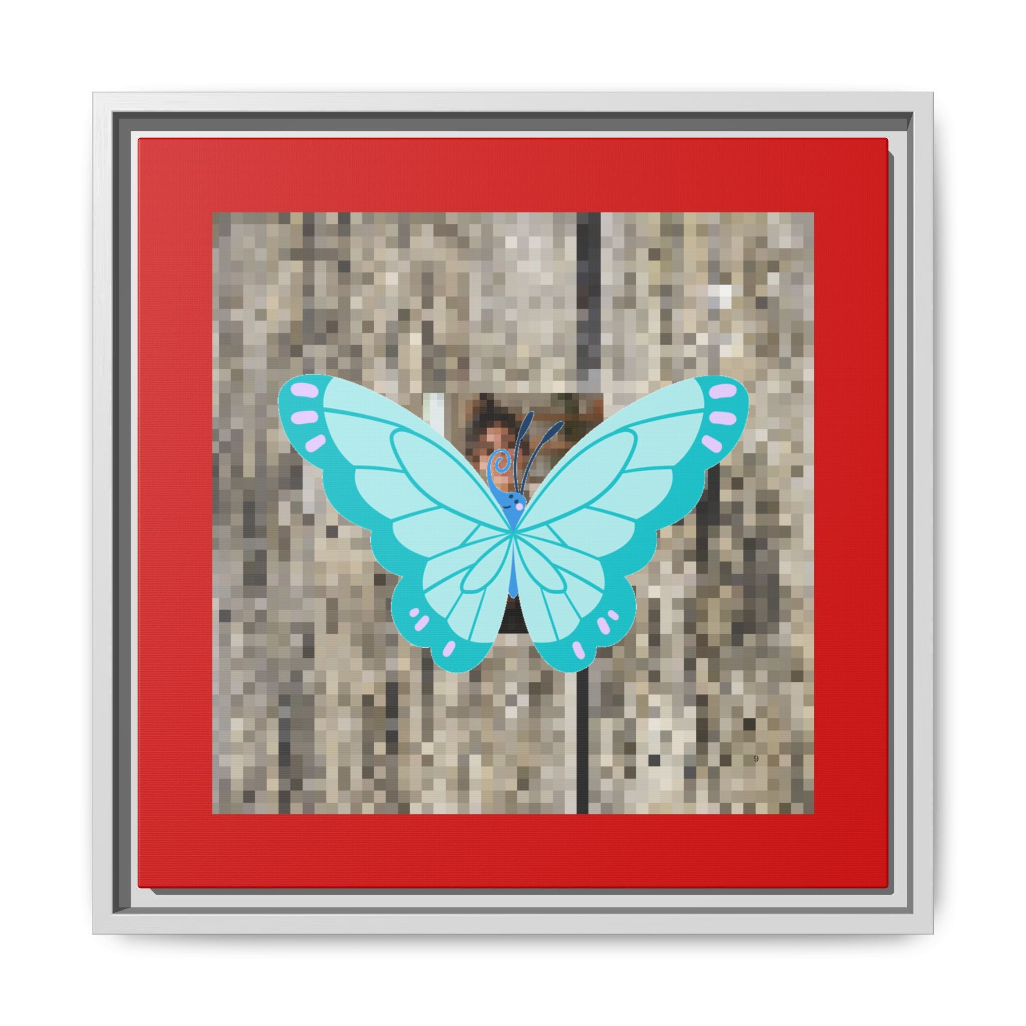 Blue Butterfly Framed Canvas Art — matte multi-color wall print, gallery view 39, NovaStyle